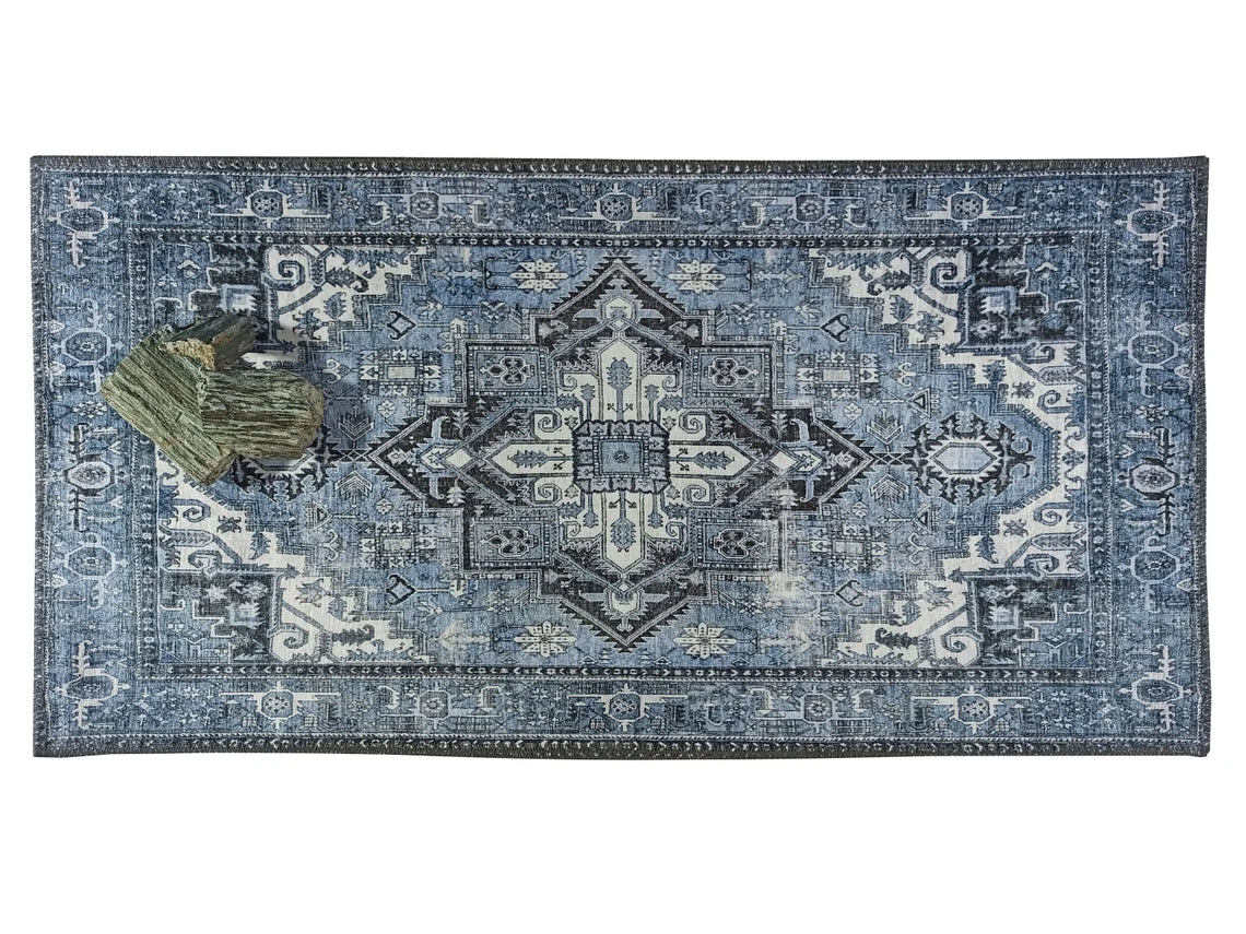 Diva Turkish Red Blue Gray Rug