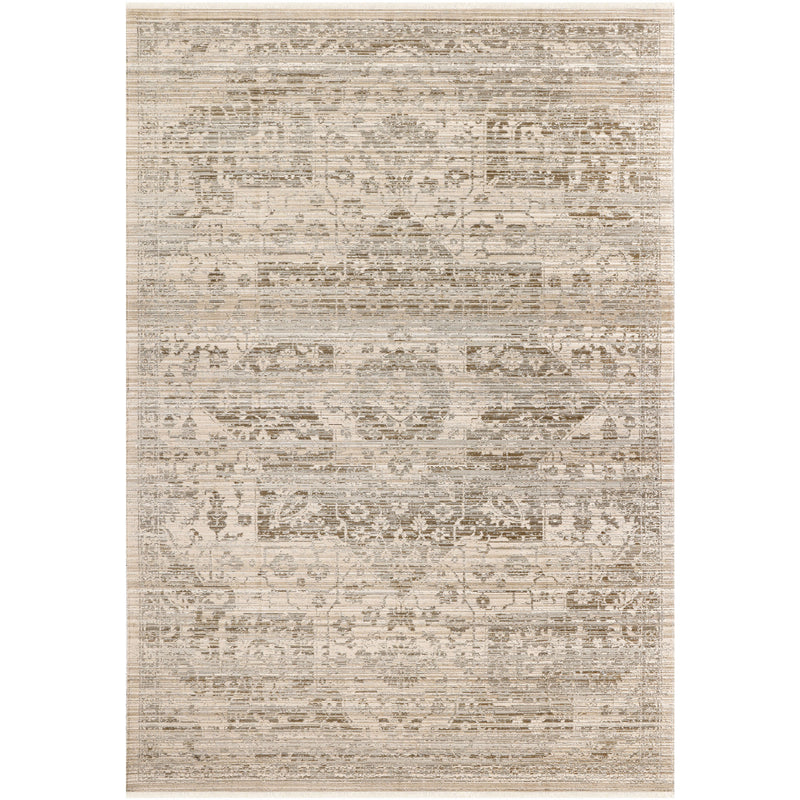 Odette Mink & Beige Distressed Medallion Modern Area Rug