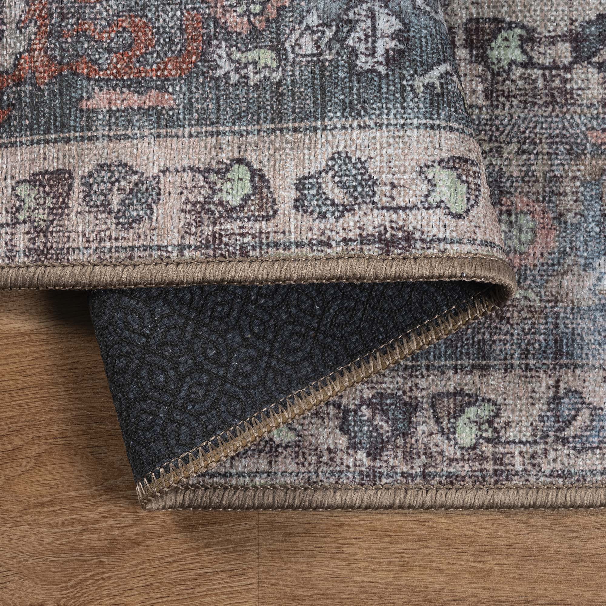 Earth Tones Oushak Area Washable Rug