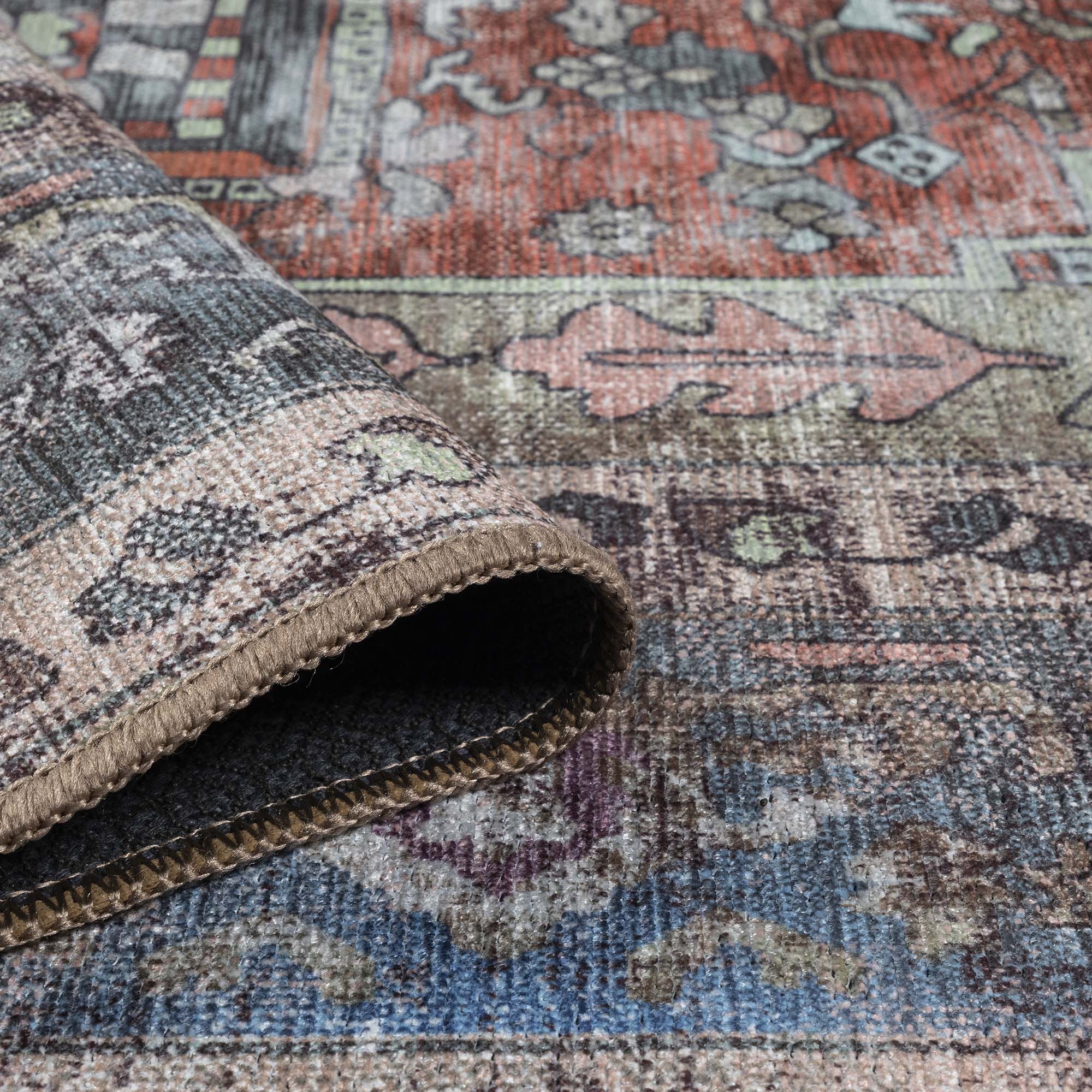 Earth Tones Oushak Area Washable Rug