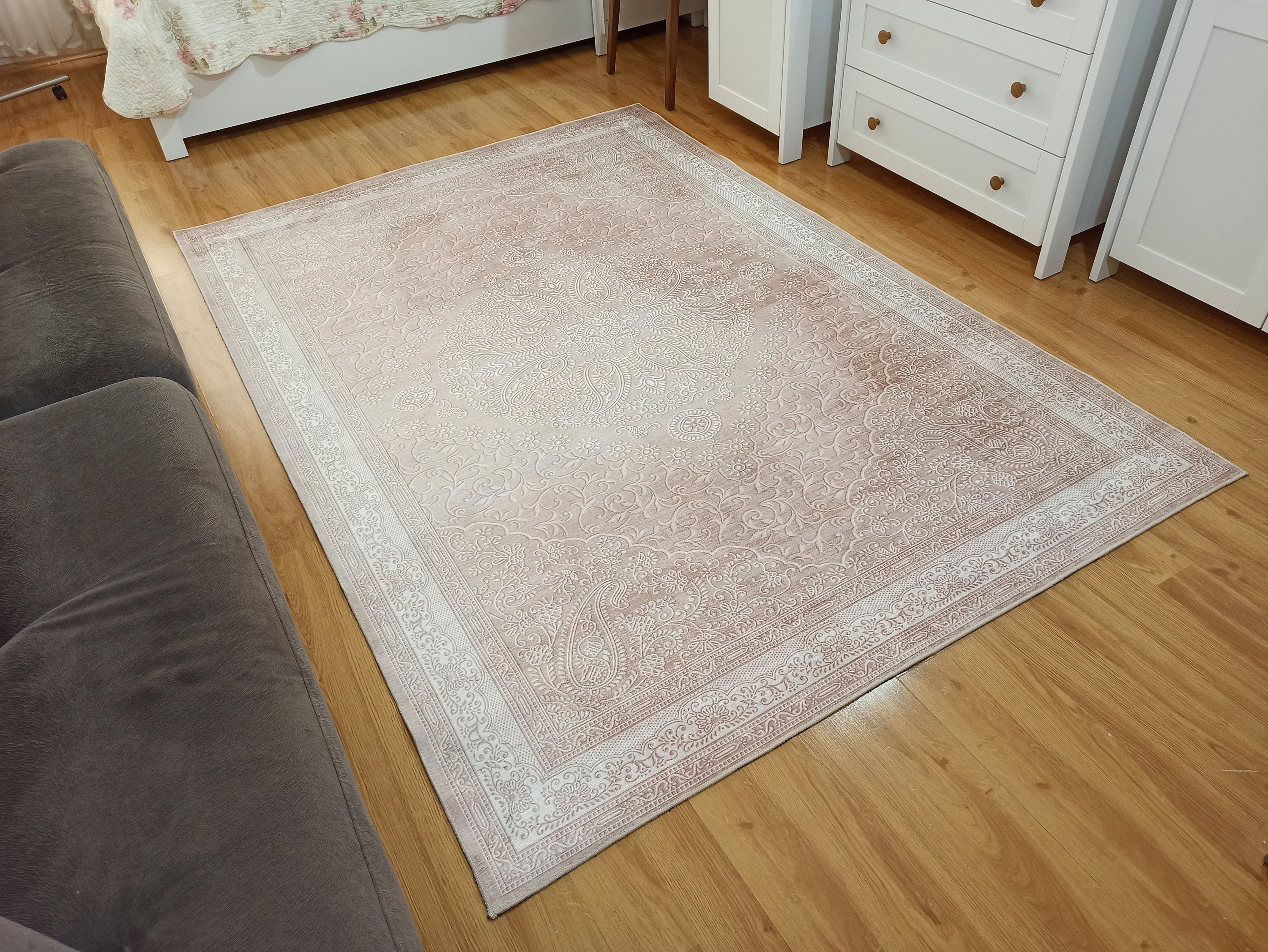 Ela Rug Faded Neutral Beige Vintage Area Rug