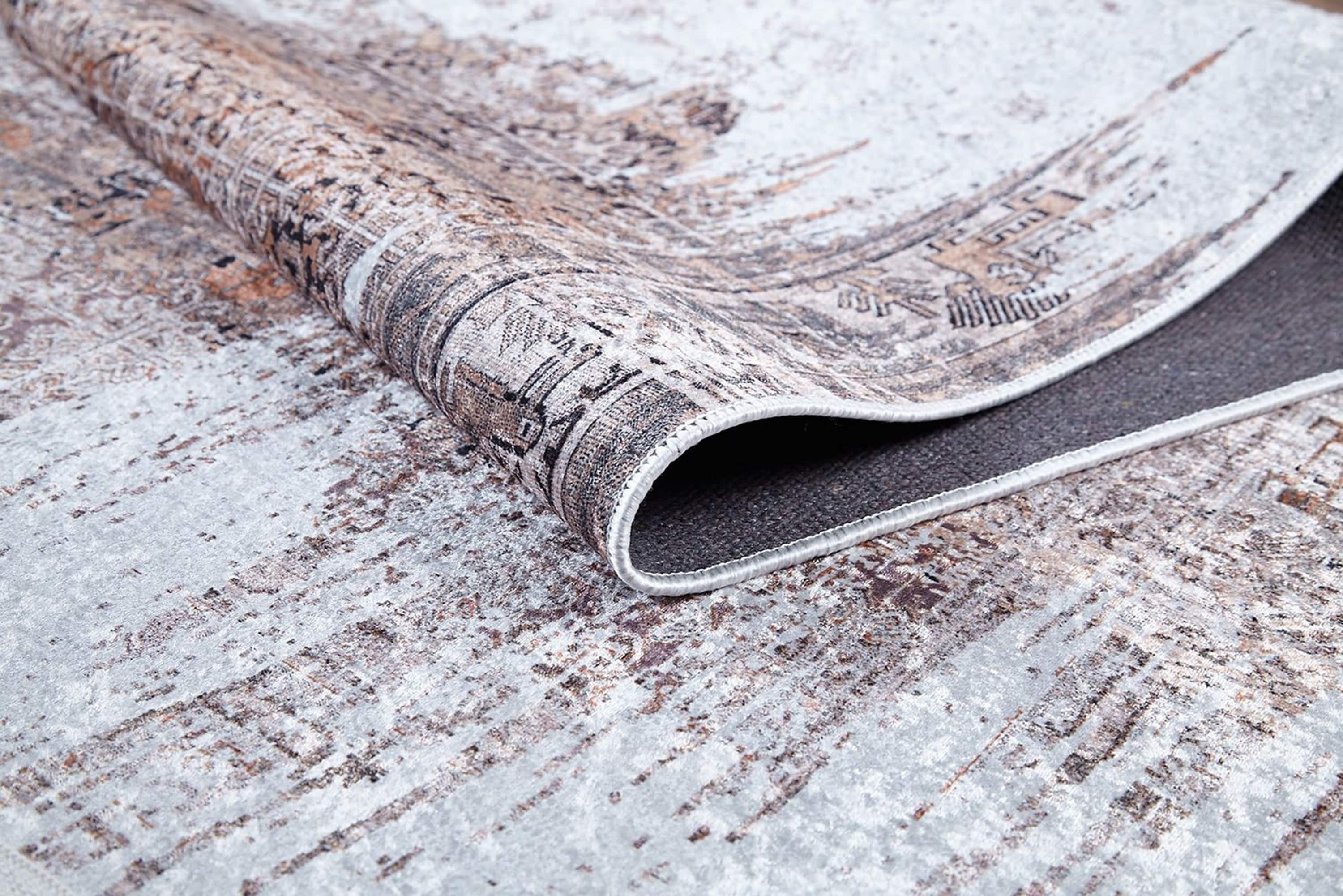 Elia Distressed Turkish Neutral Beige & Blush Rug