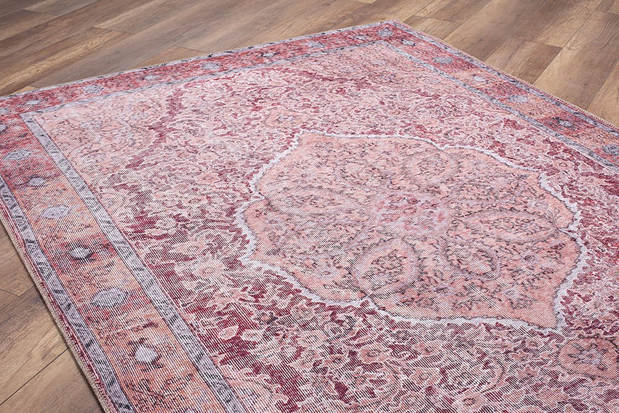Ella Shabby Chic Oriental Pink Area Rug