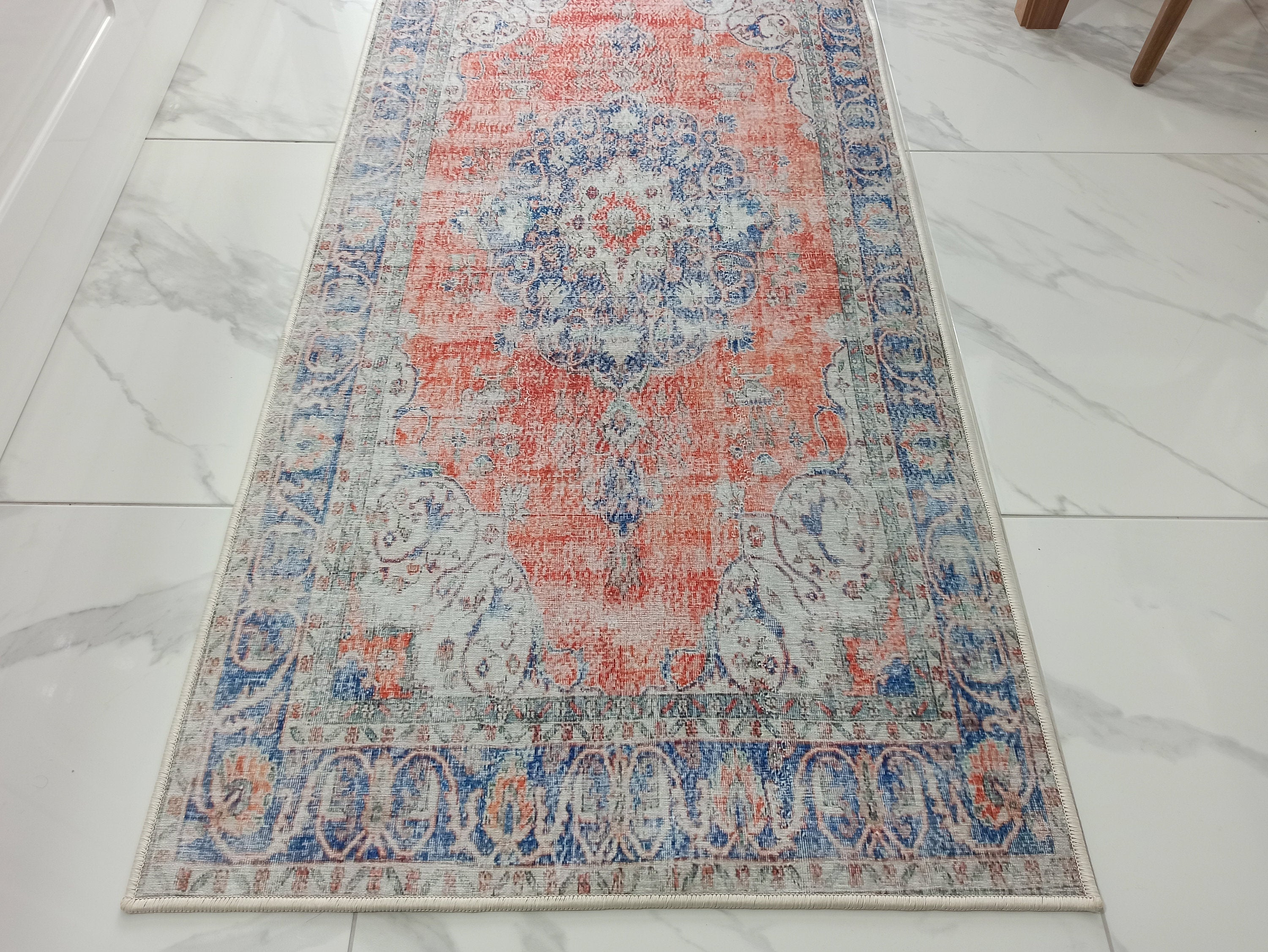 Eva Runner Turkish Burnt Orange & Teal Runner Rug