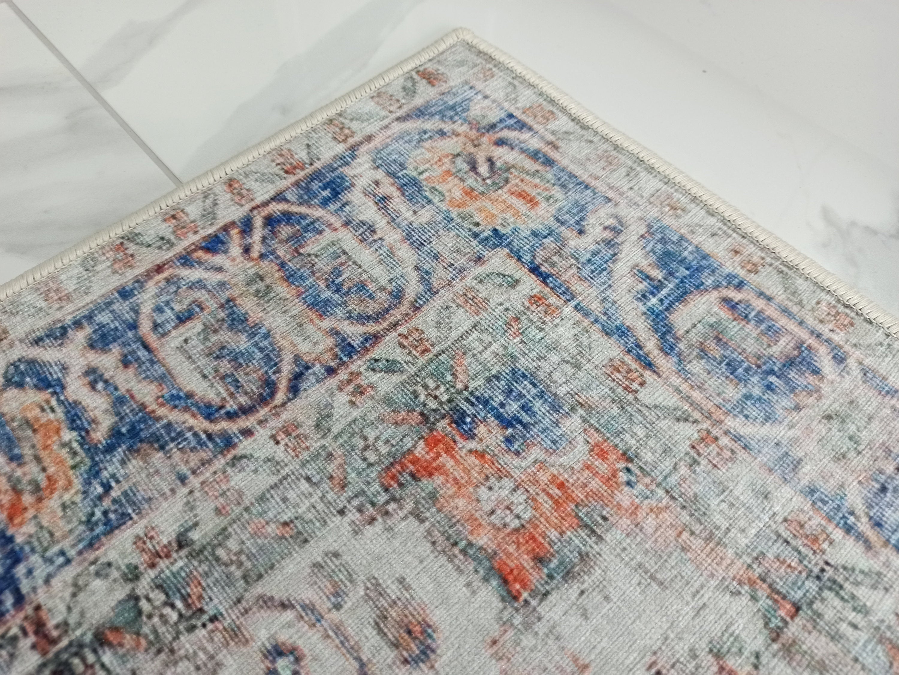 Eva Runner Turkish Burnt Orange & Teal Runner Rug