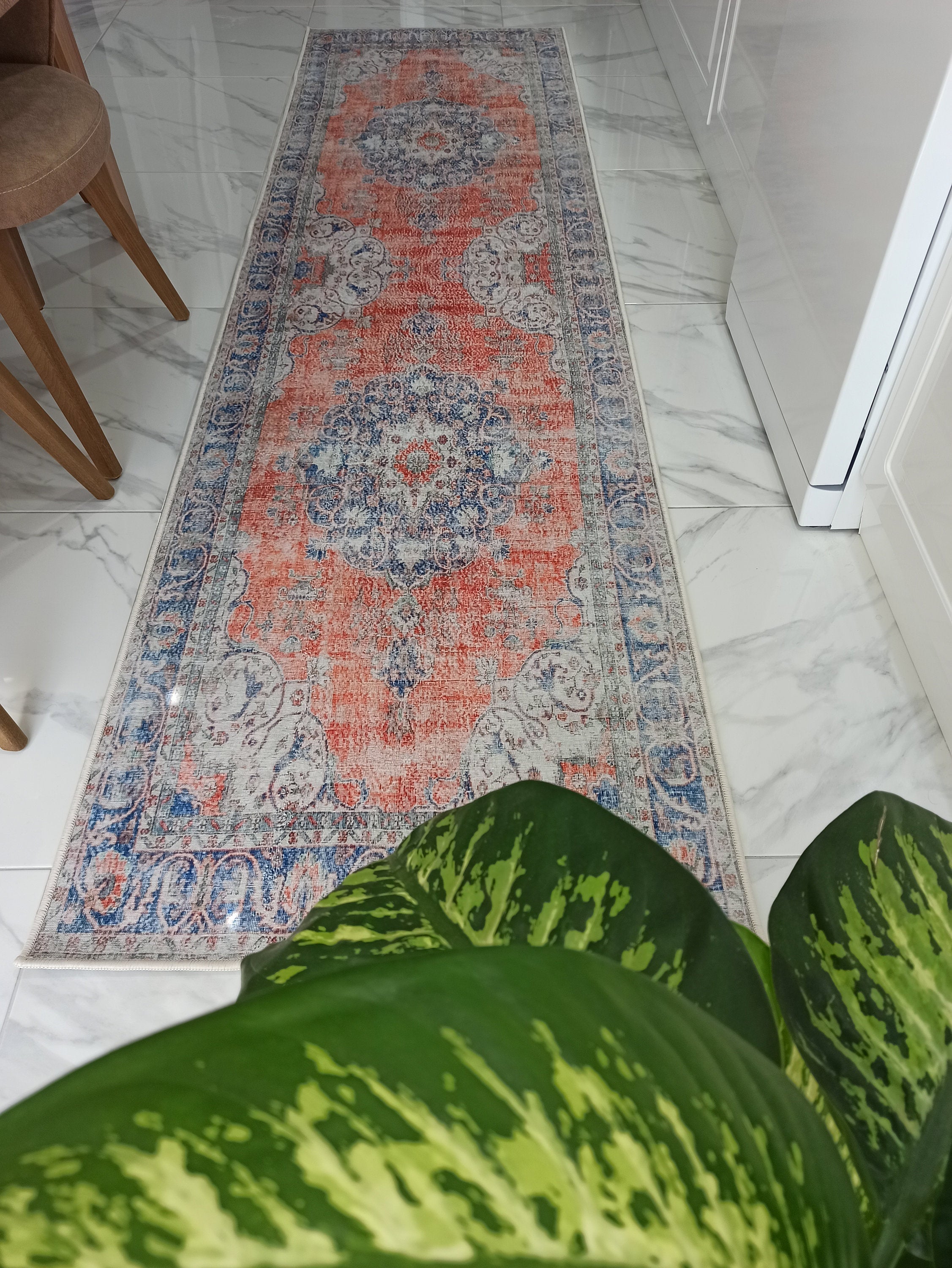 Eva Runner Turkish Burnt Orange & Teal Runner Rug