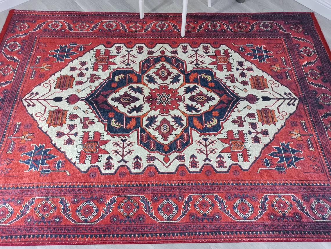 Eyma Rug Vintage Red Bokhara Rug