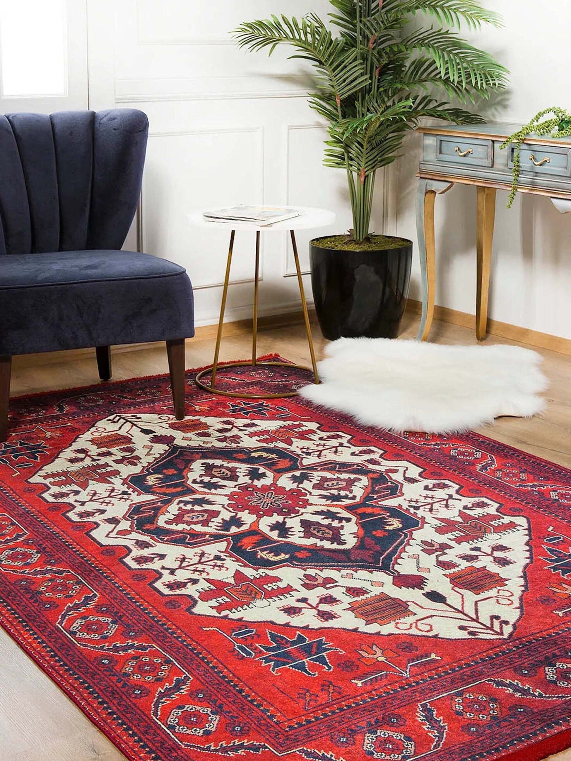 Eyma Rug Vintage Red Bokhara Rug