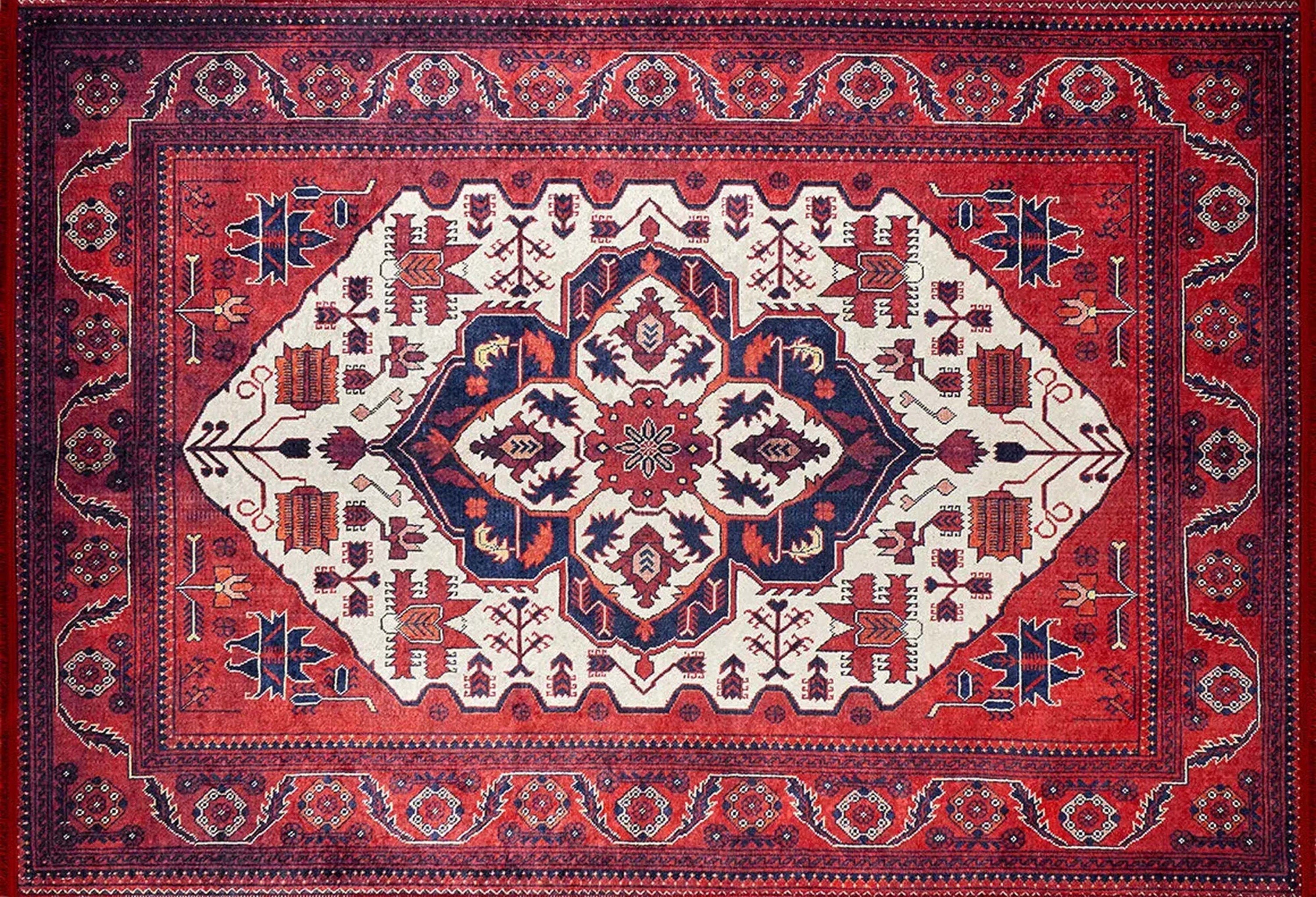 Eyma Rug Vintage Red Bokhara Rug