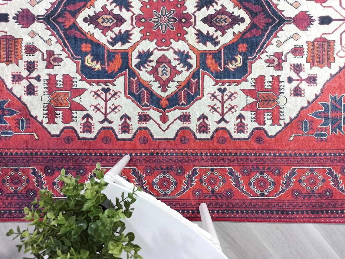 Eyma Rug Vintage Red Bokhara Rug