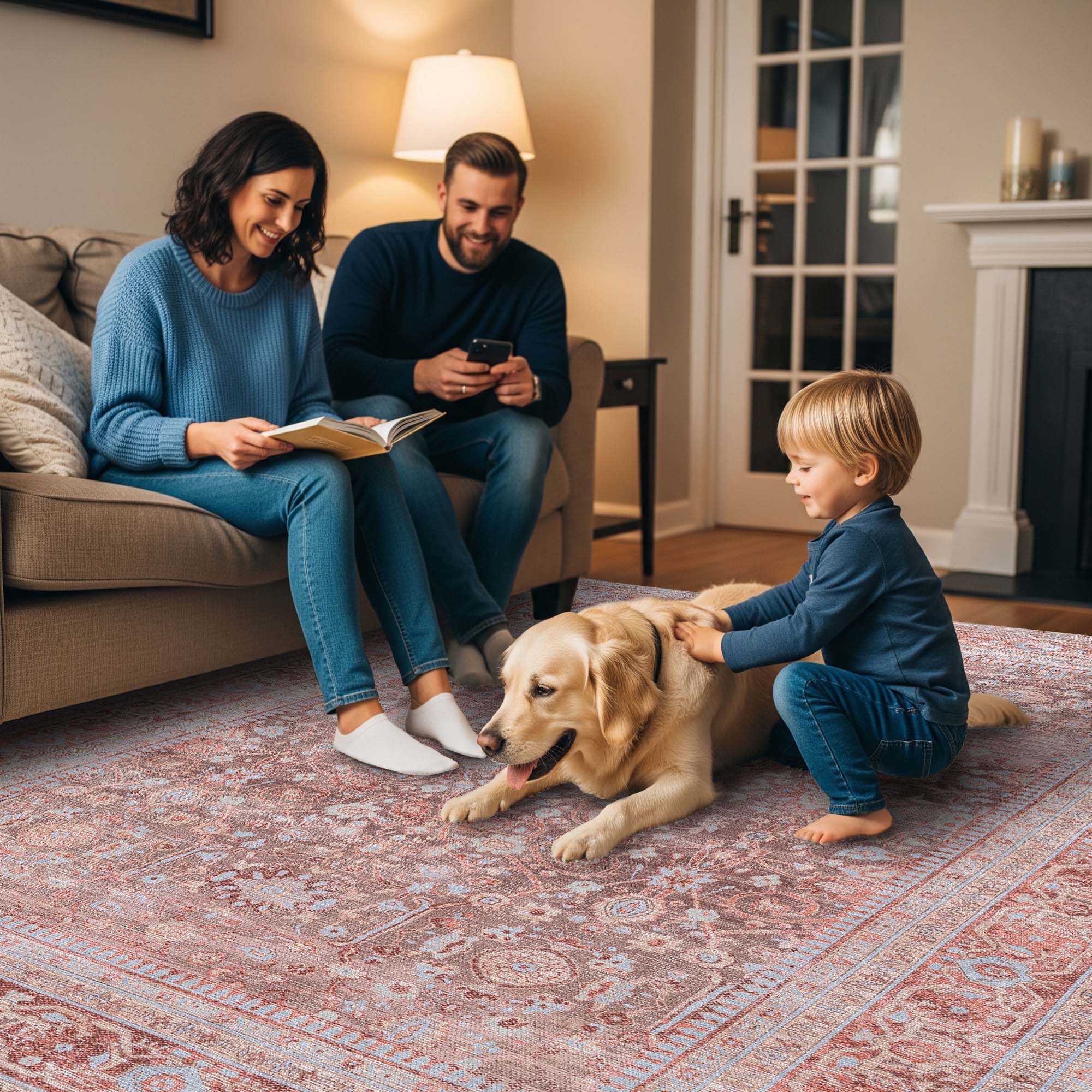 Yvonne Earth Tone Brown Distressed Persian Rug