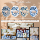 Ellis Navy Blue White Modern Floral Oushak Rug