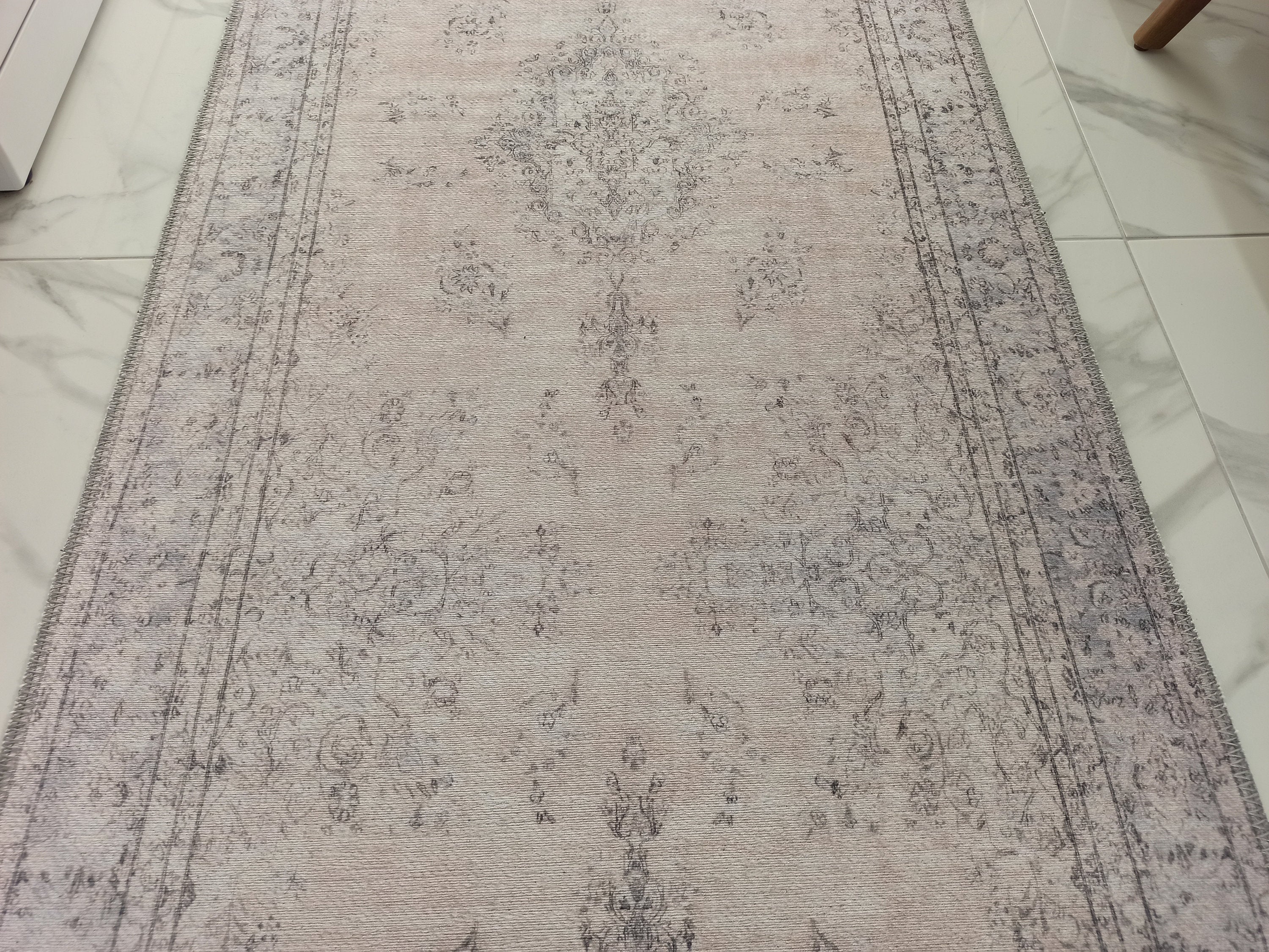Fara Rug Turkish Neutral Faded Ivory Rug