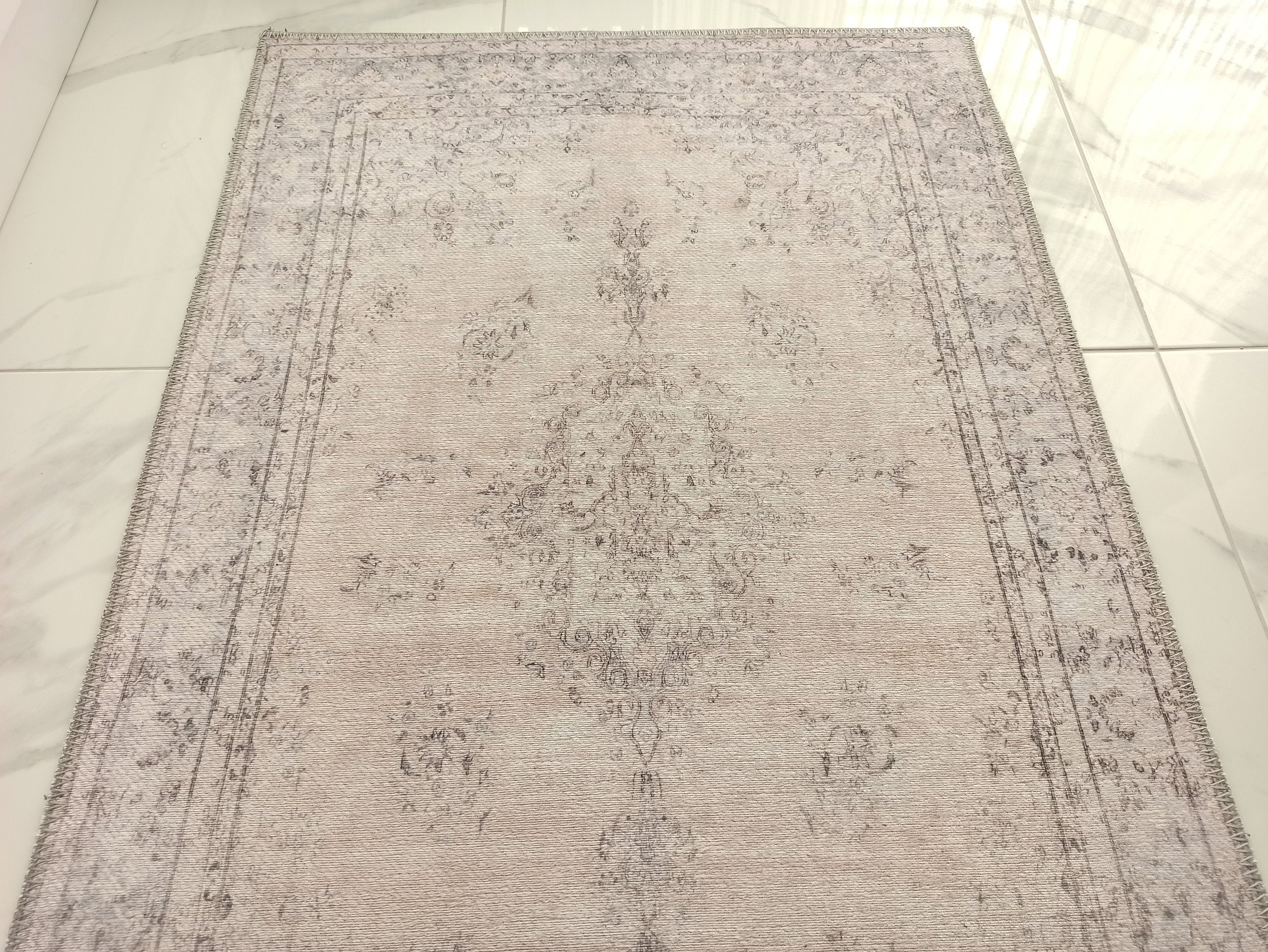 Fara Rug Turkish Neutral Faded Ivory Rug