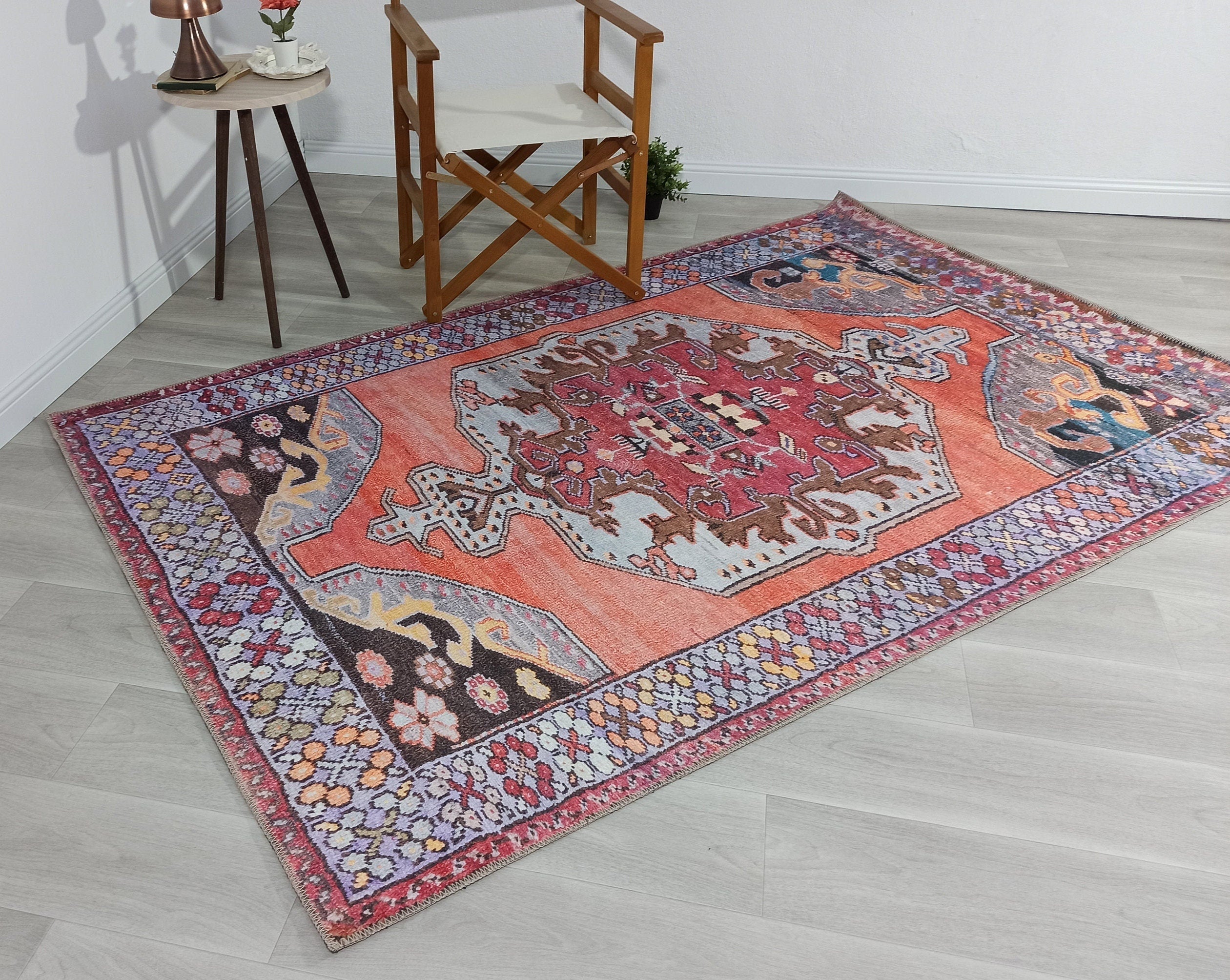 Farda Rug Turkish Blush Coral Pink Rug