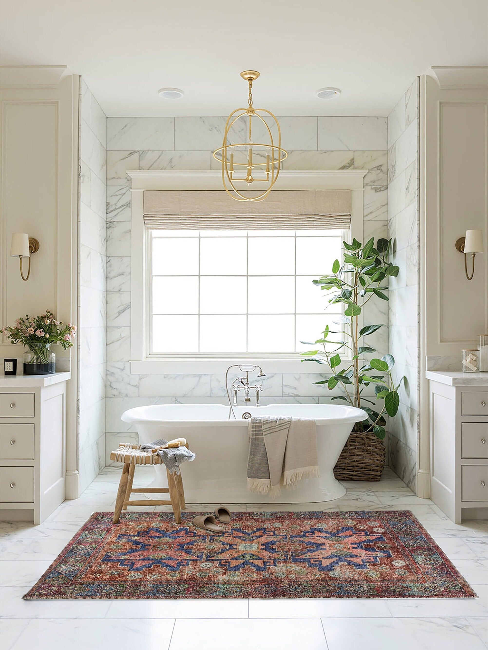 Fedra Turkish Beige Blue Red Rug