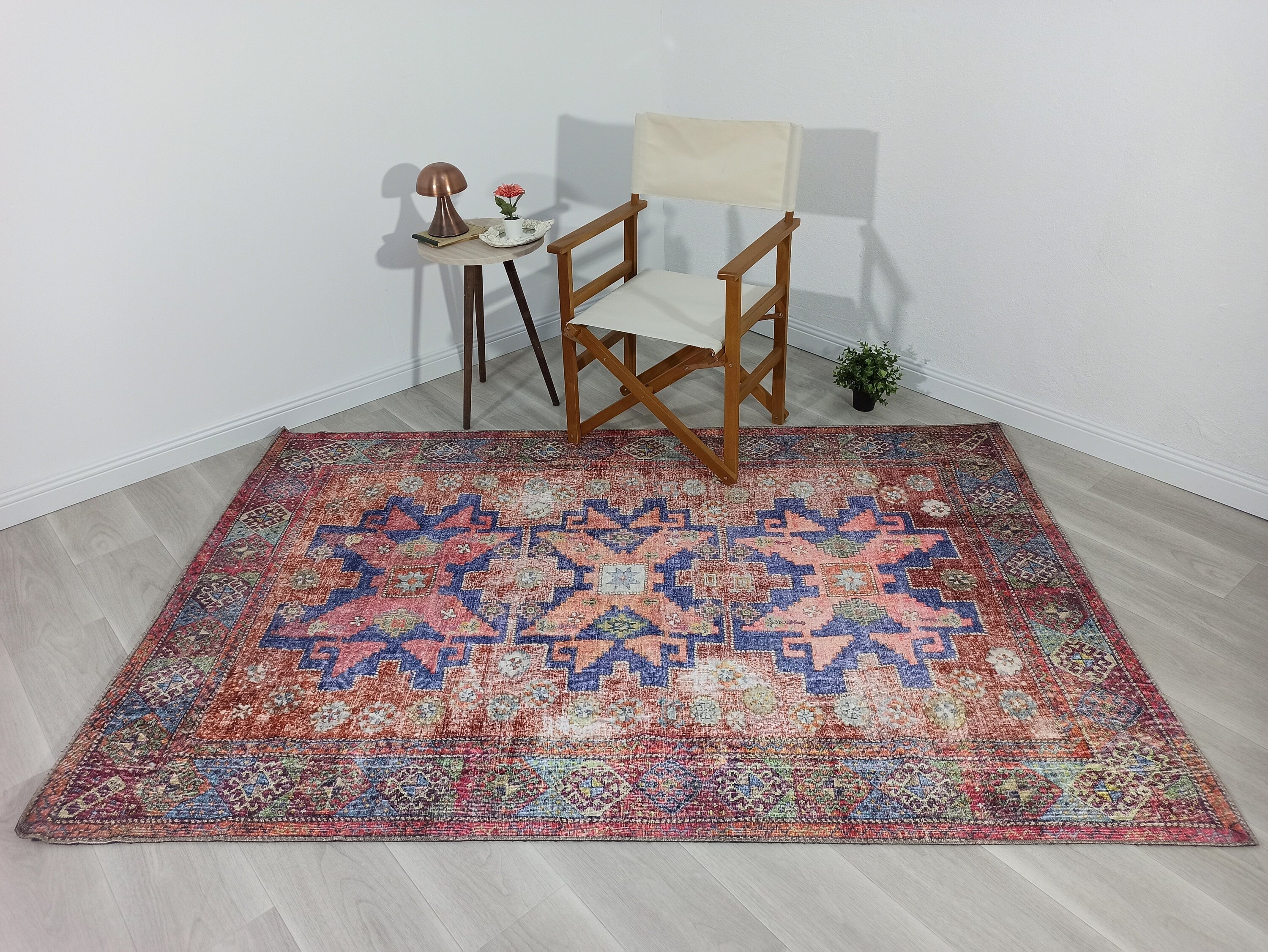 Fedra Turkish Beige Blue Red Rug