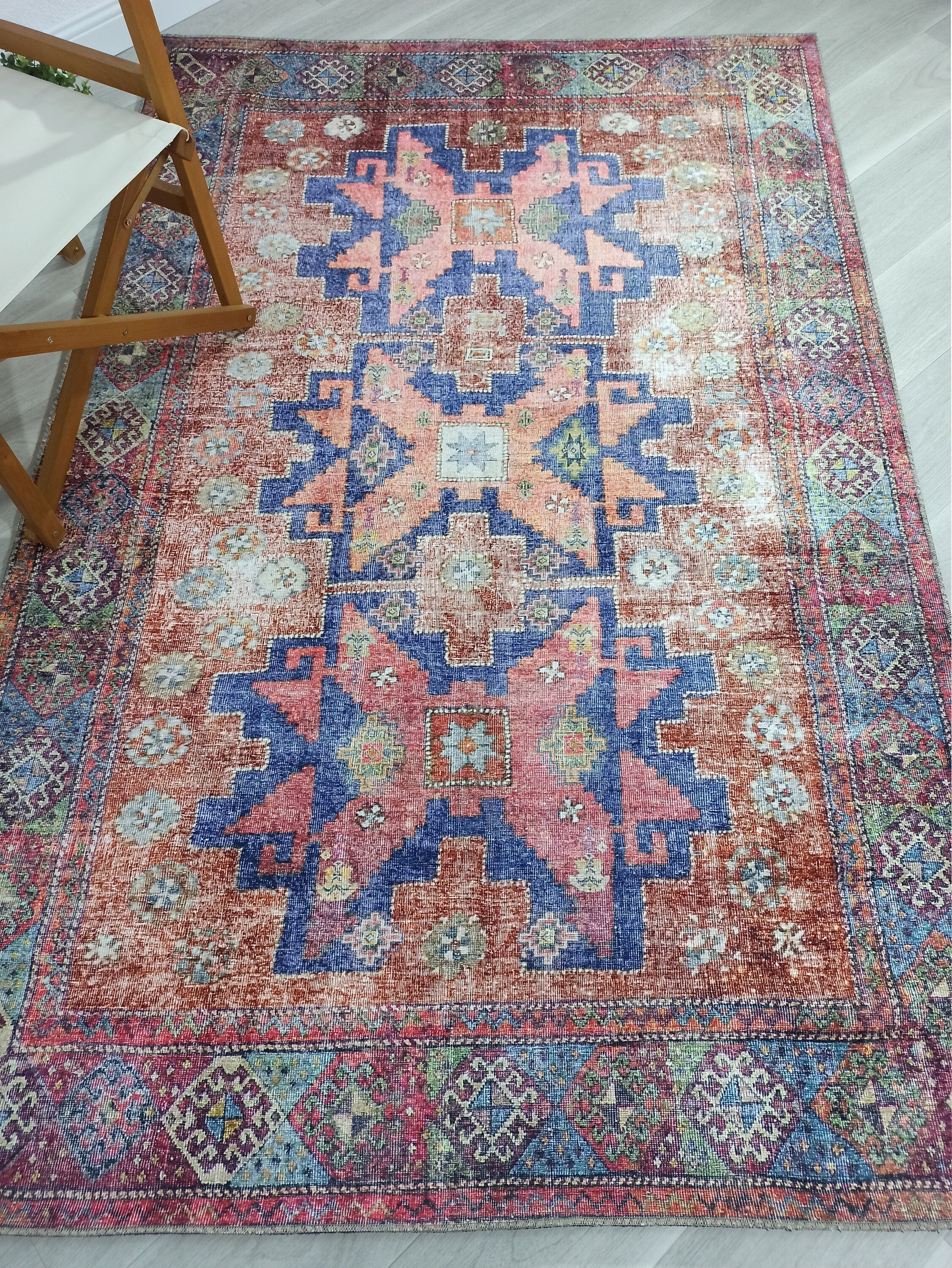 Fedra Turkish Beige Blue Red Rug