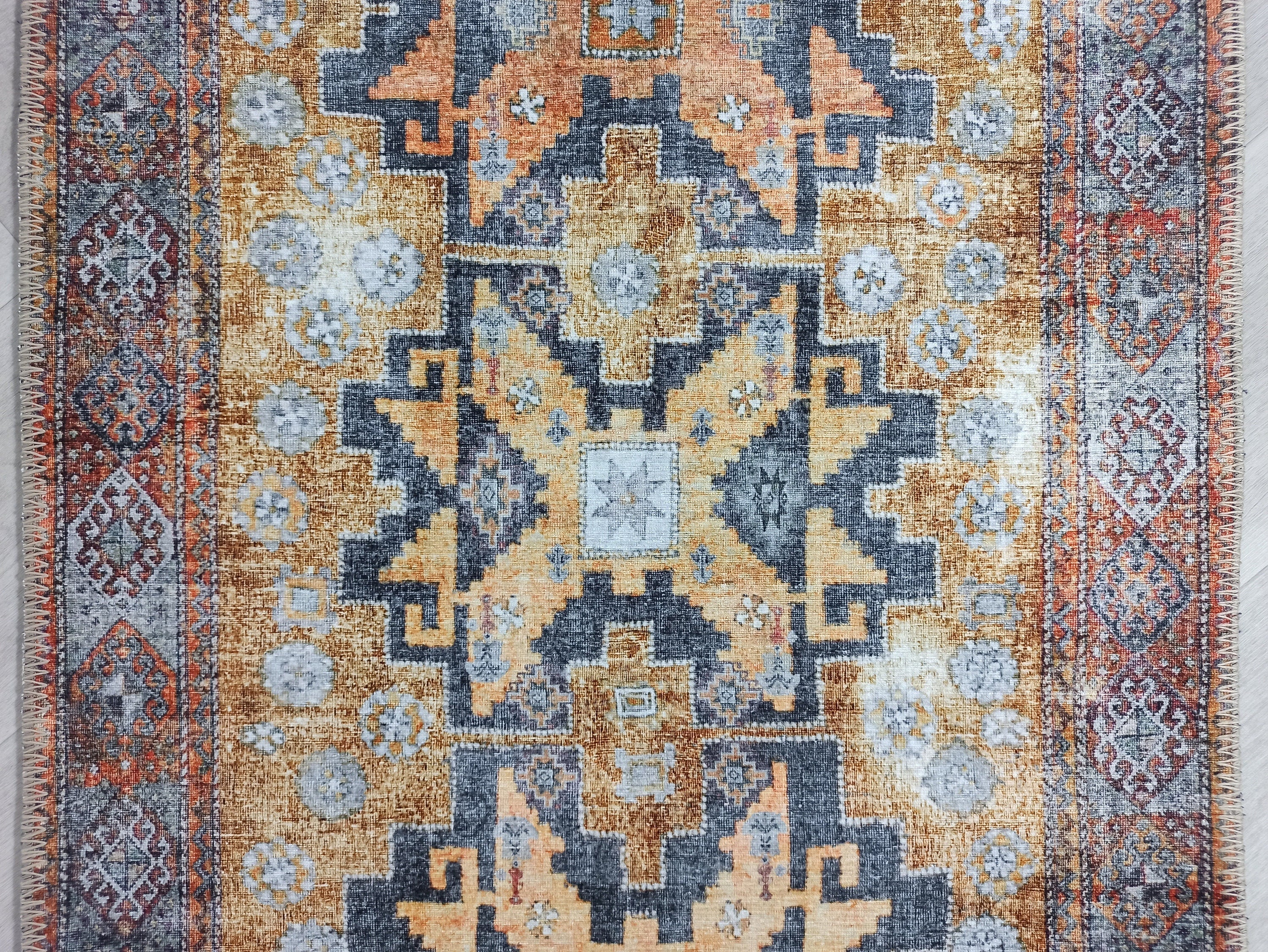 Fedra Turkish Yellow Gold Vintage Rug
