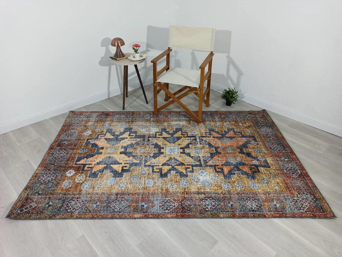 Fedra Turkish Yellow Gold Vintage Rug