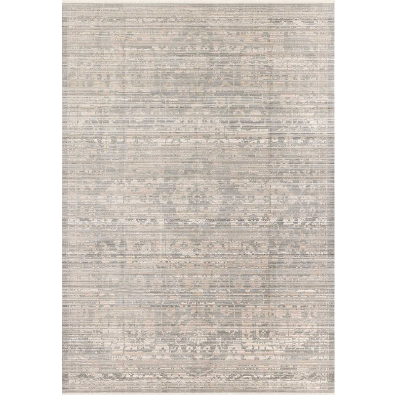 Hudson Silver Grey & Beige Distressed Modern Area Rug