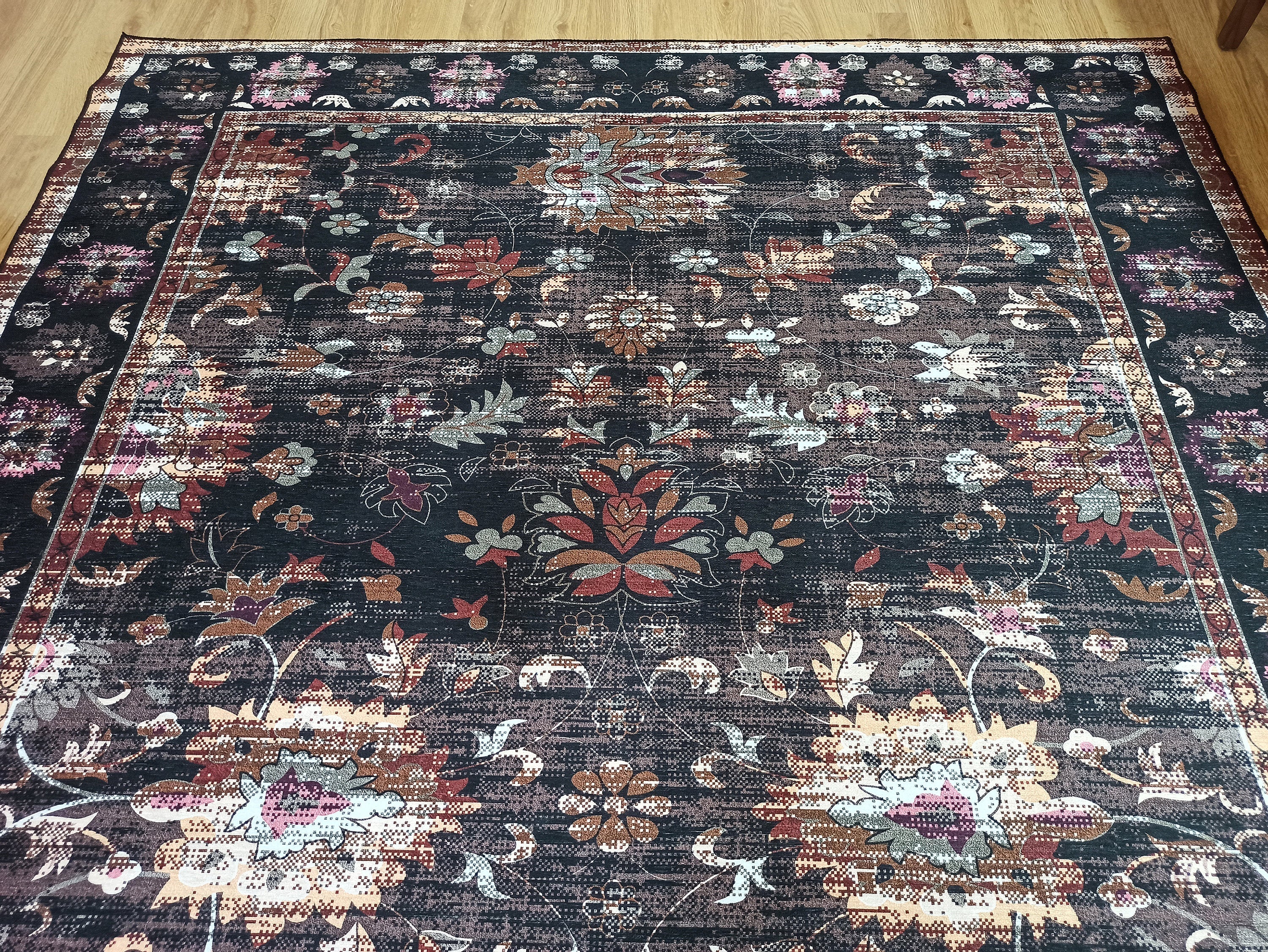 Glorya Rug Persian Faded Black Brown Rug