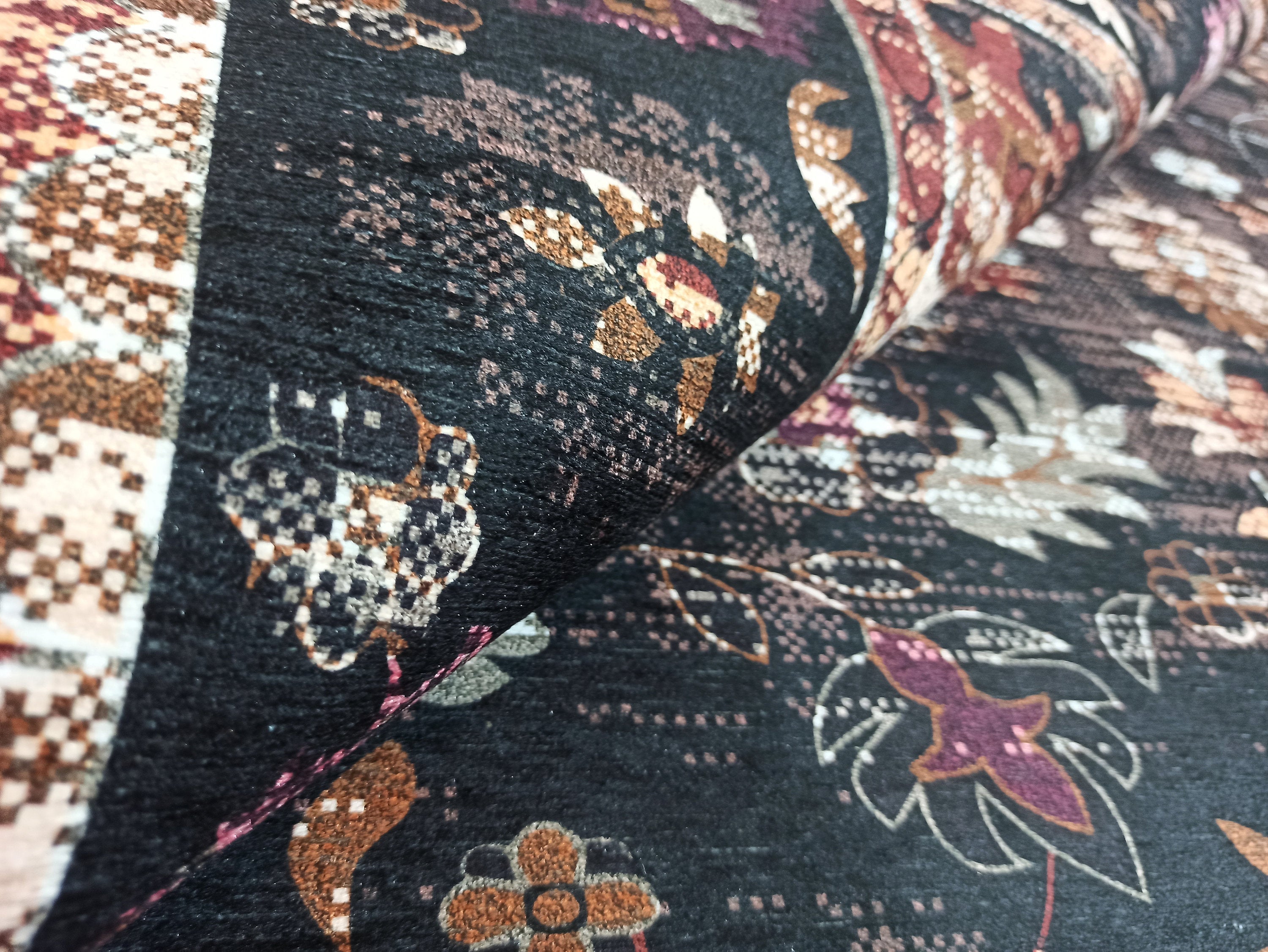 Glorya Rug Persian Faded Black Brown Rug