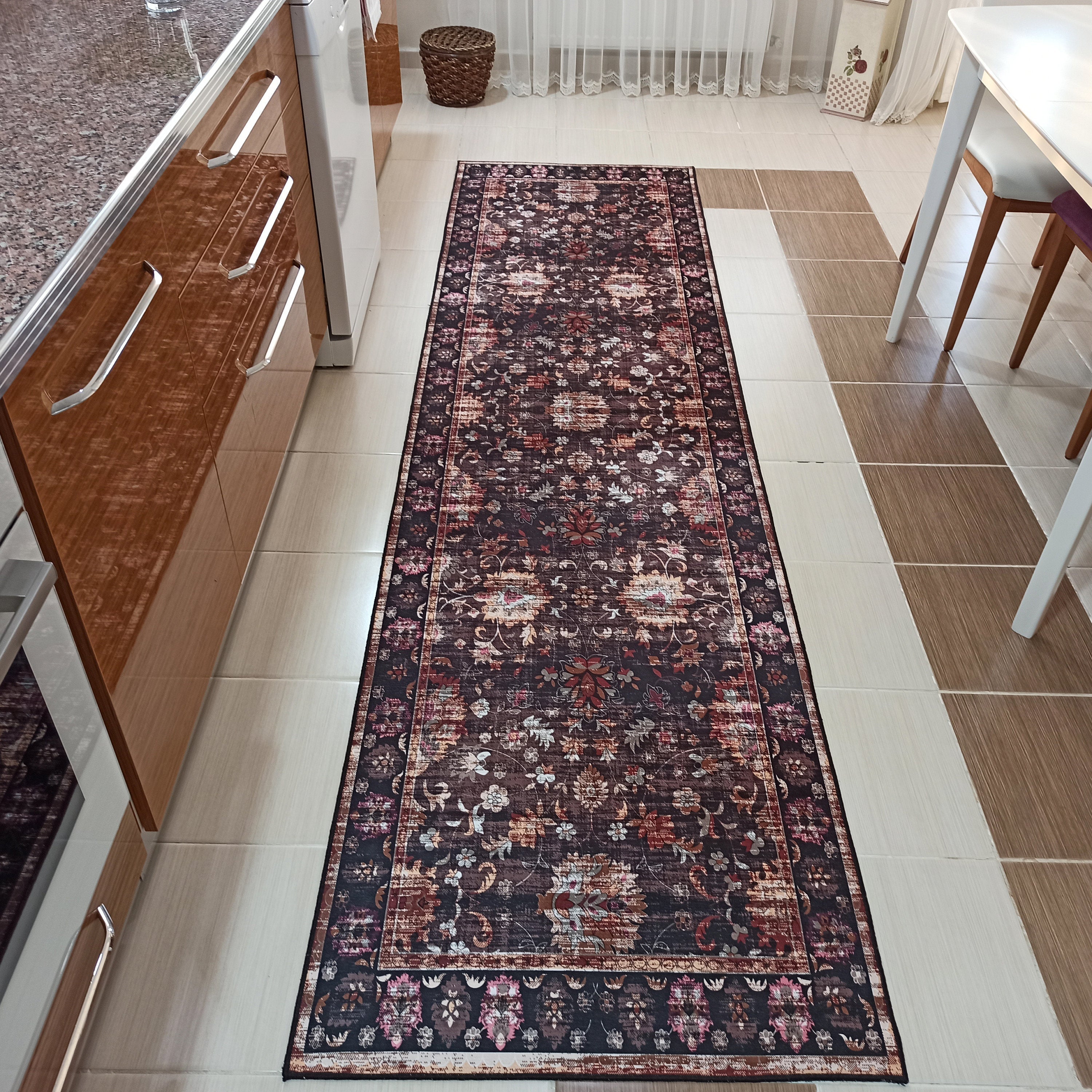 Glorya Rug Persian Faded Black Brown Rug