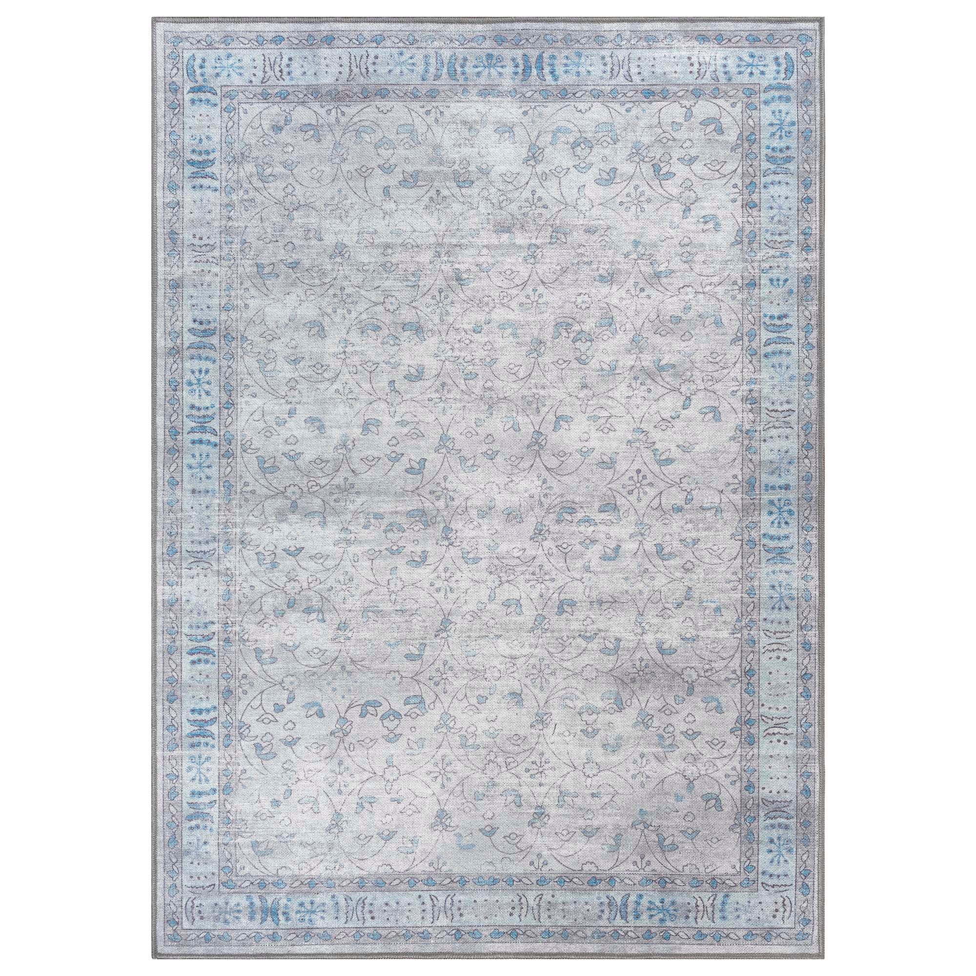 Gray Boho Oushak Washable Rug