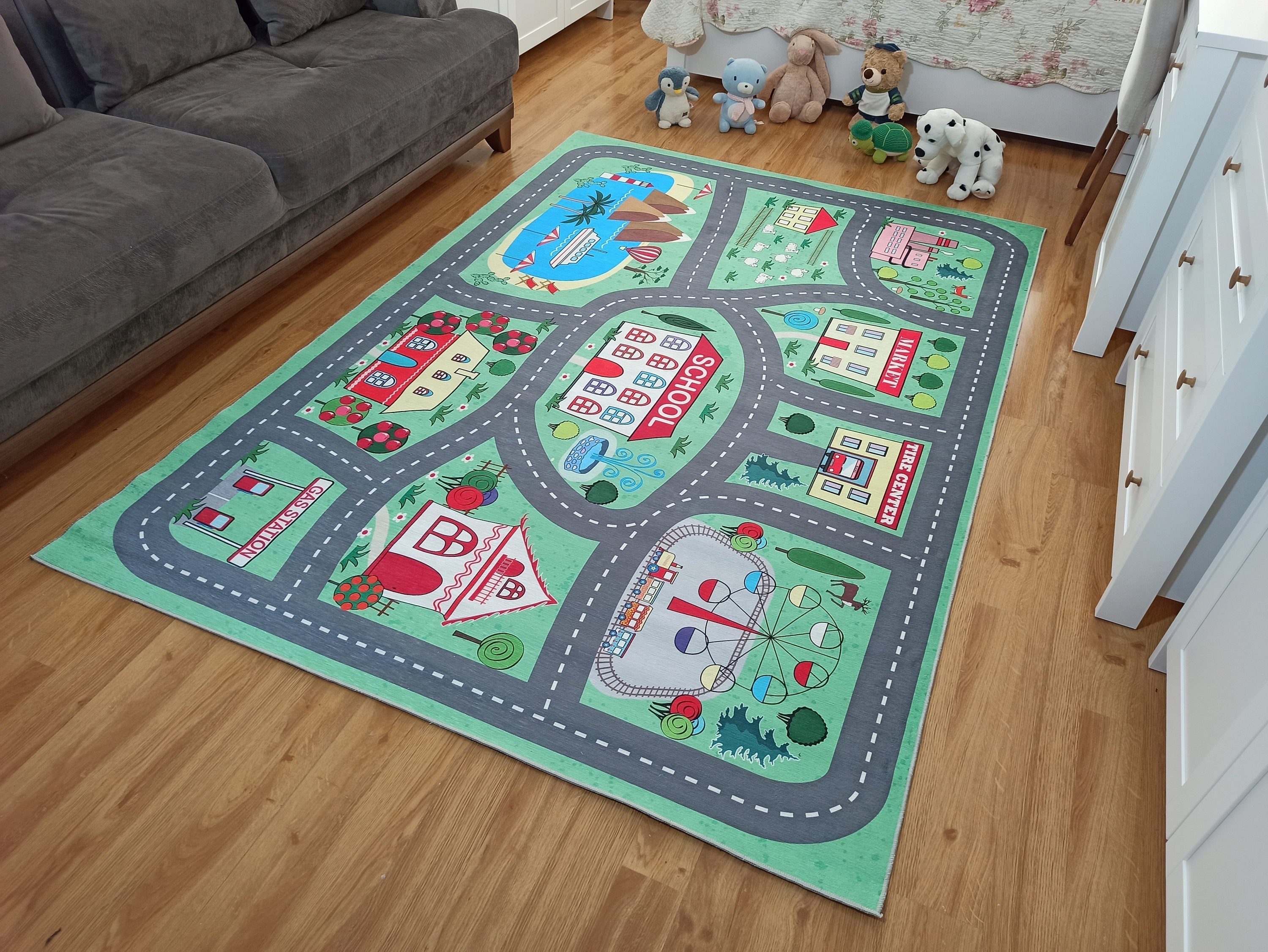 Green Road Rug Play Mat