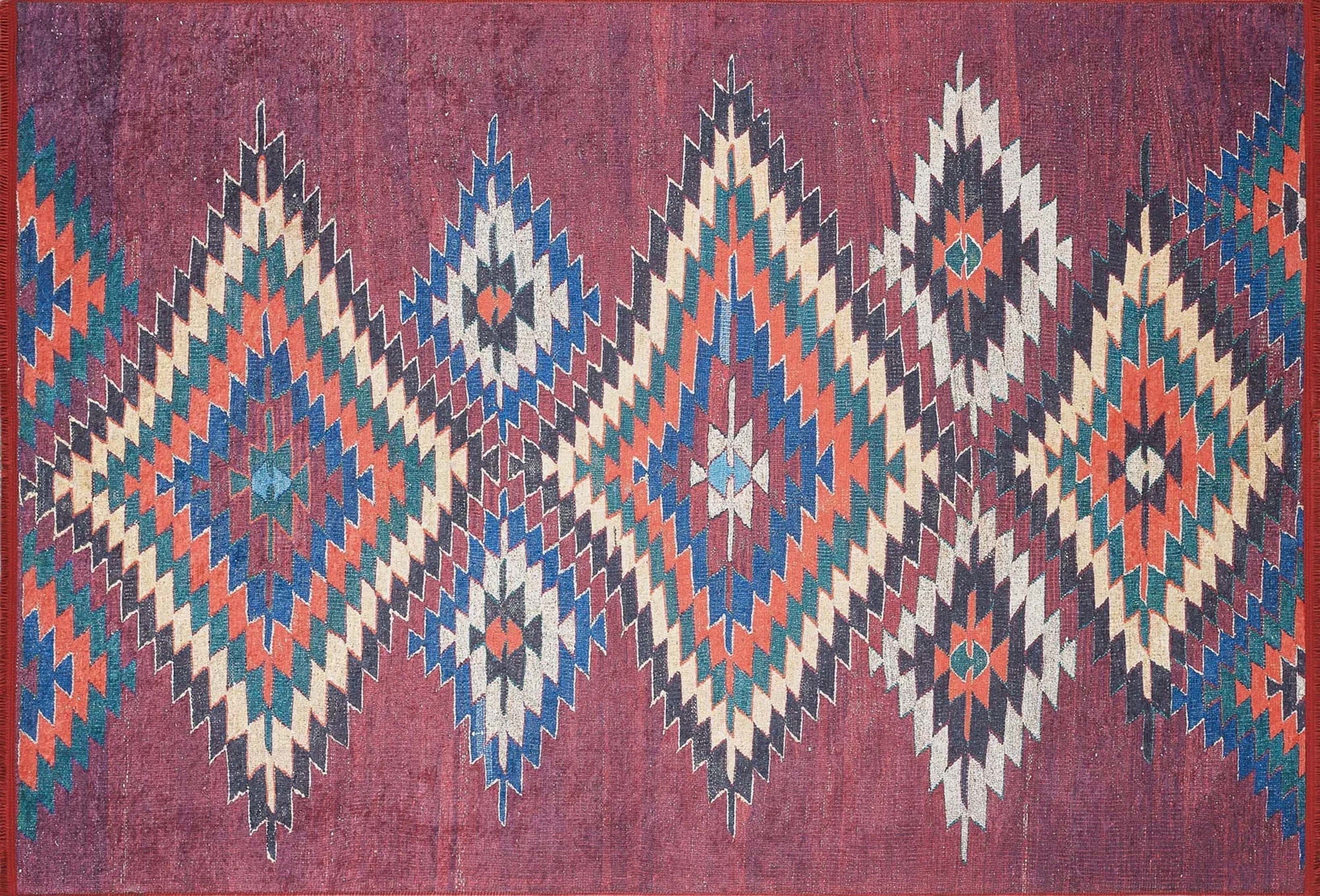 Gulca Turkish Dark Red Kilim Rug