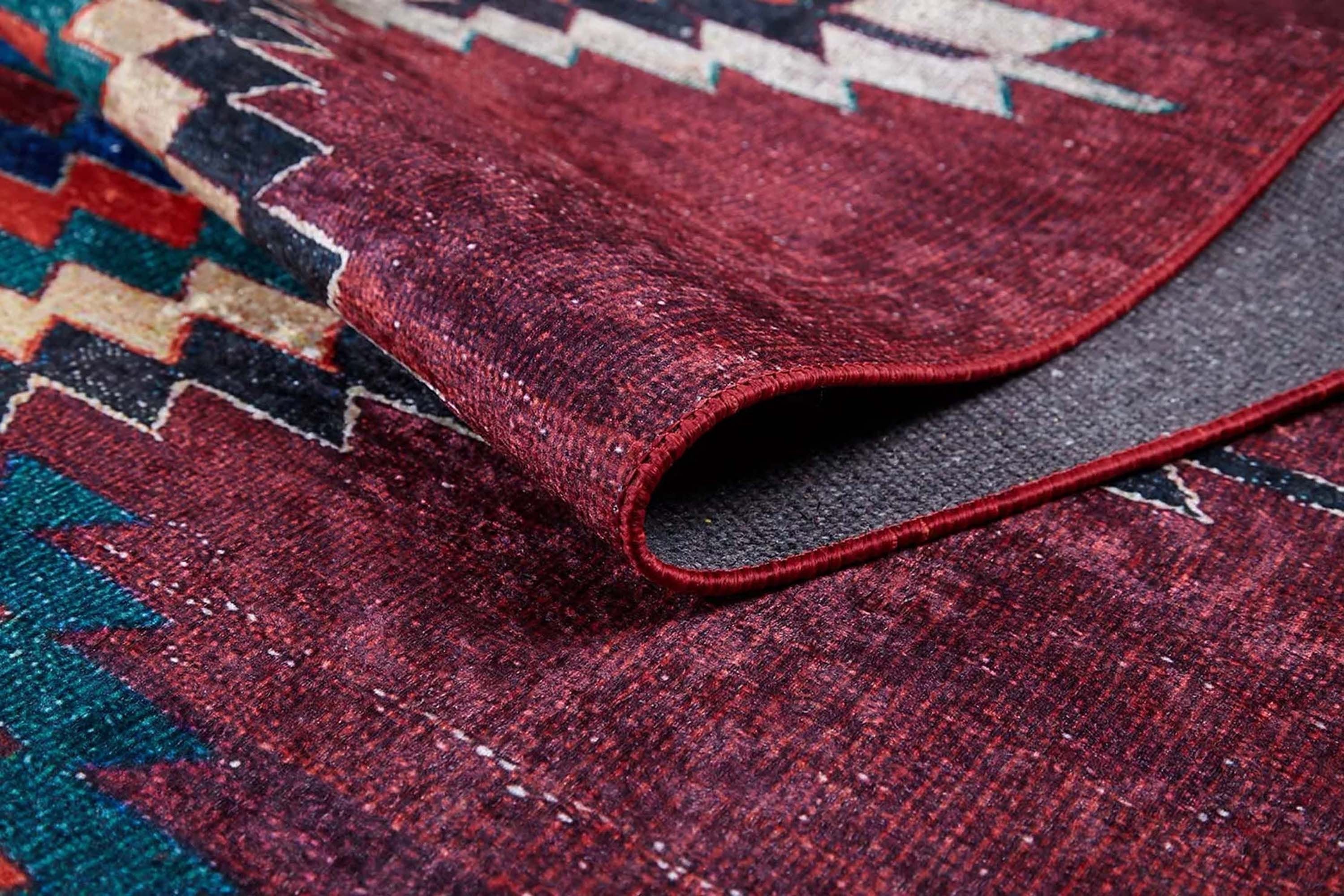 Gulca Turkish Dark Red Kilim Rug