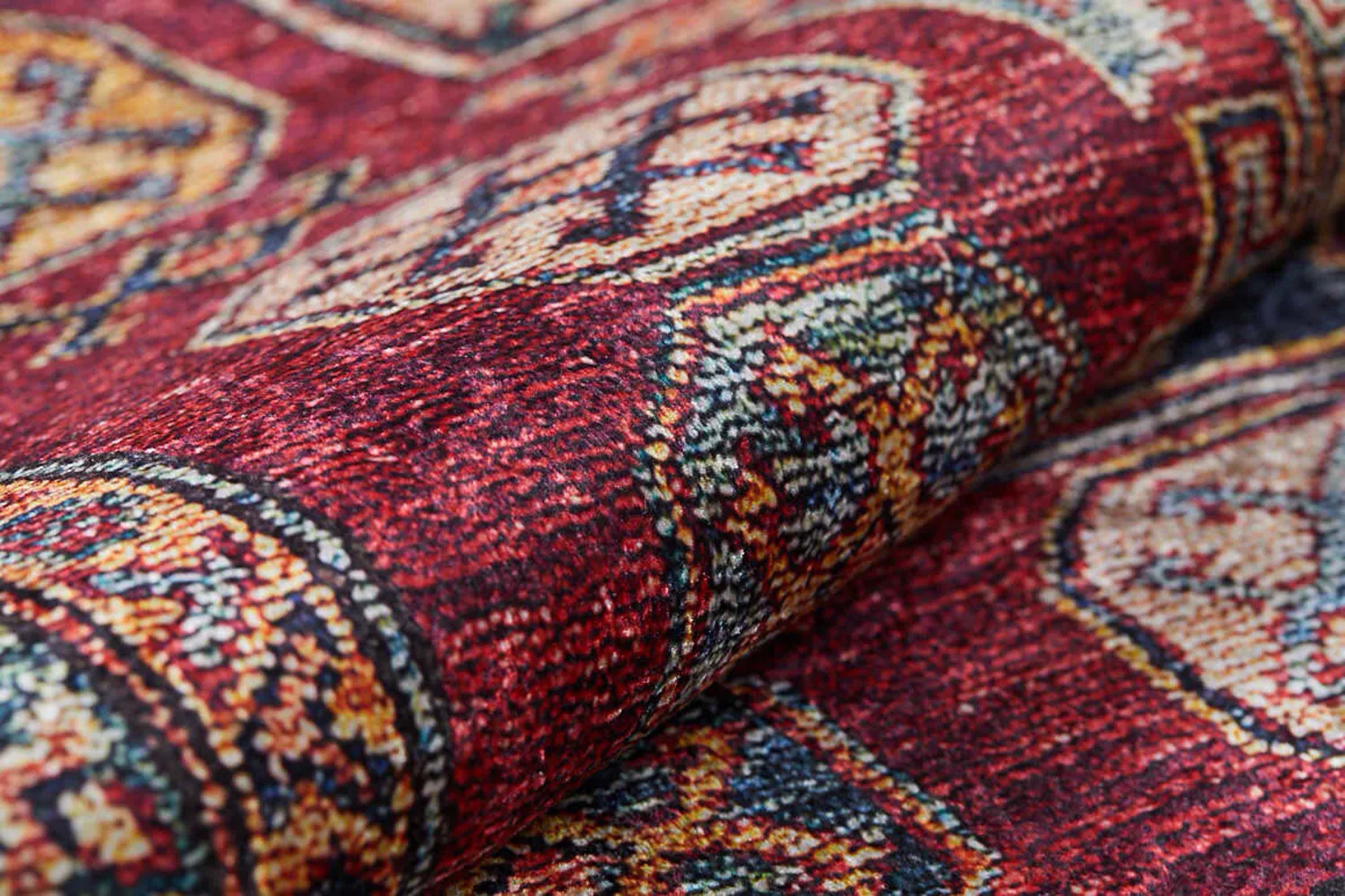 Hamra Burgundy Turkish Claret Red Rug