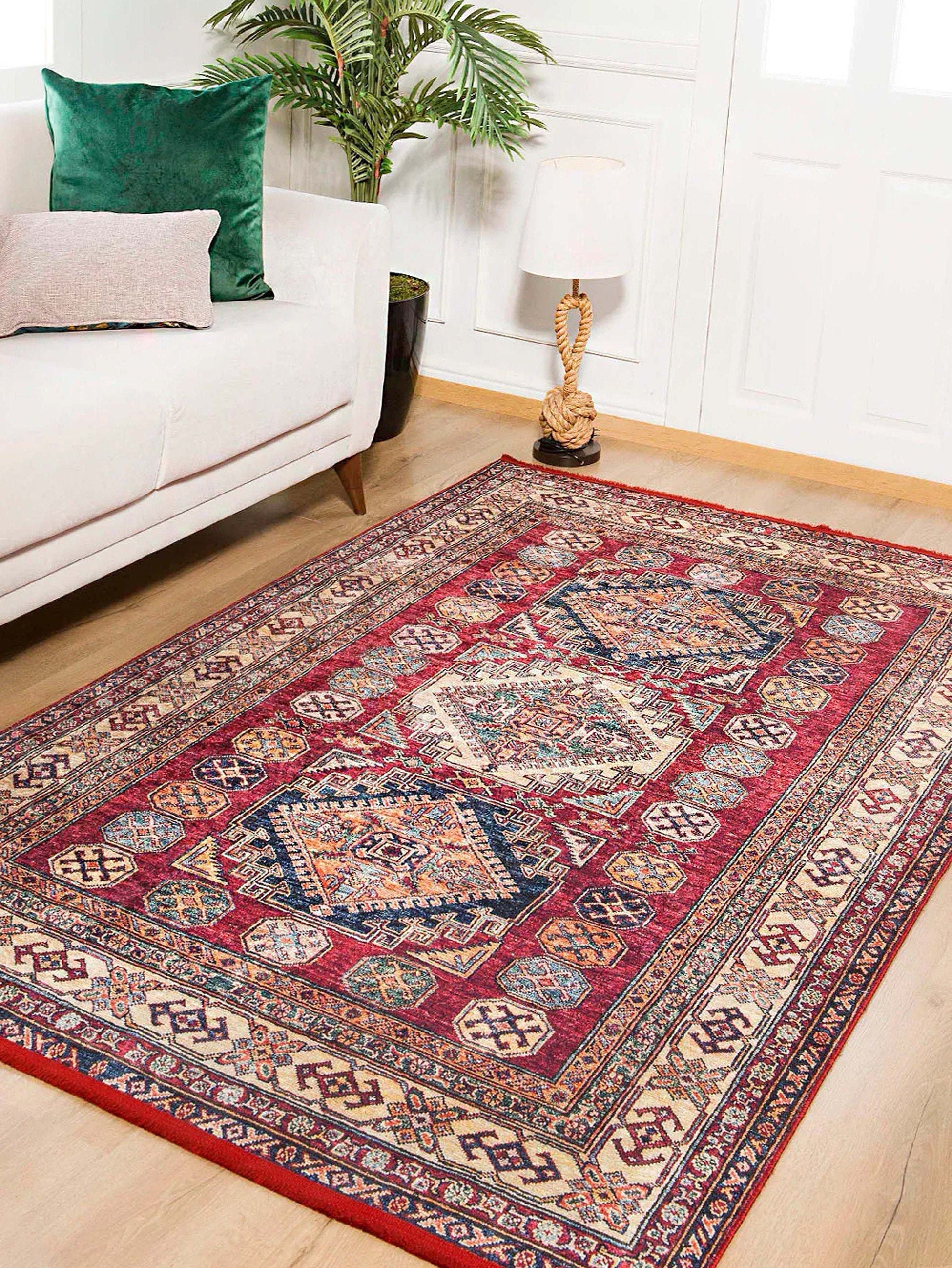 Hamra Burgundy Turkish Claret Red Rug