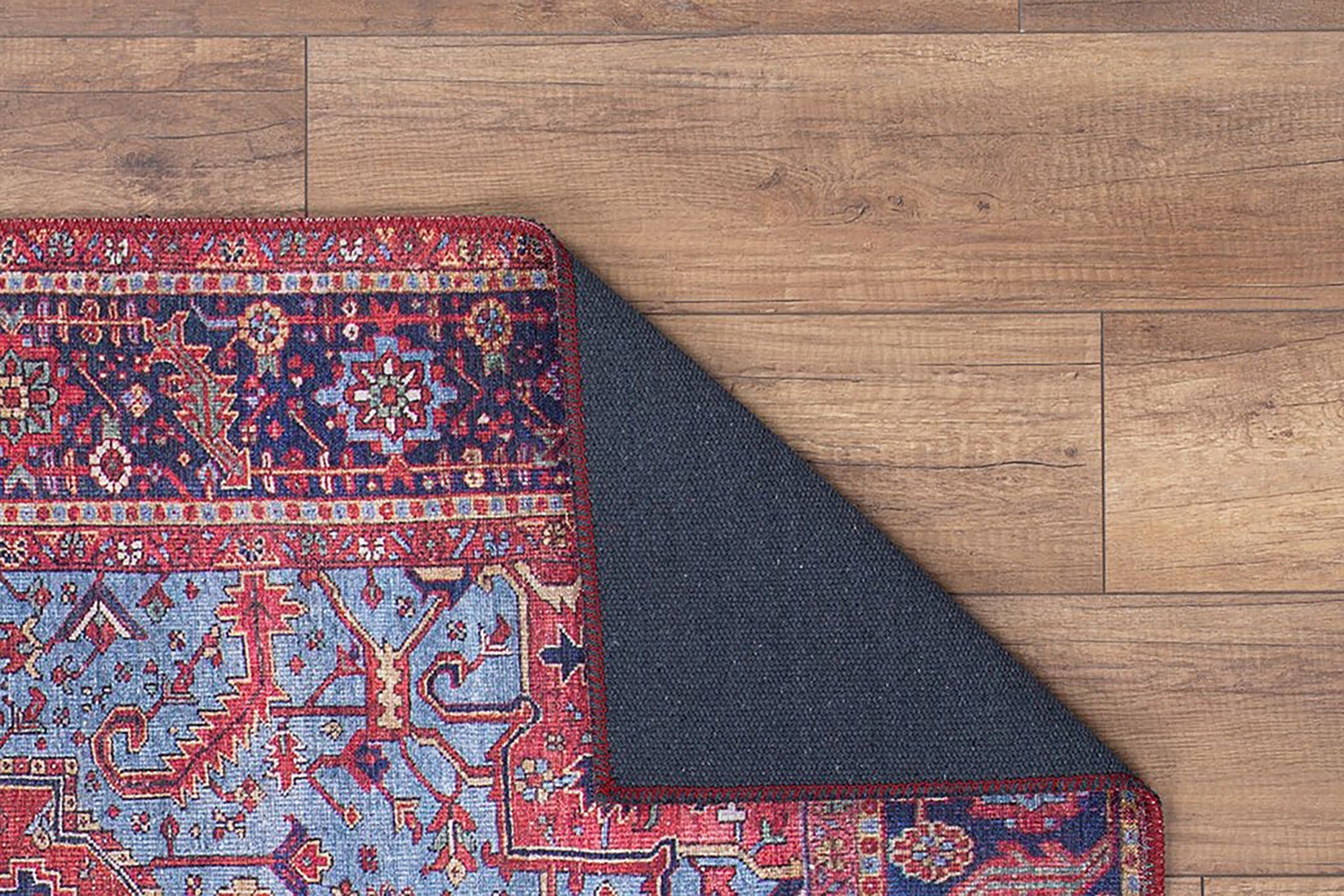 Handa Rug Oriental Light & Navy Blue & Red Rug