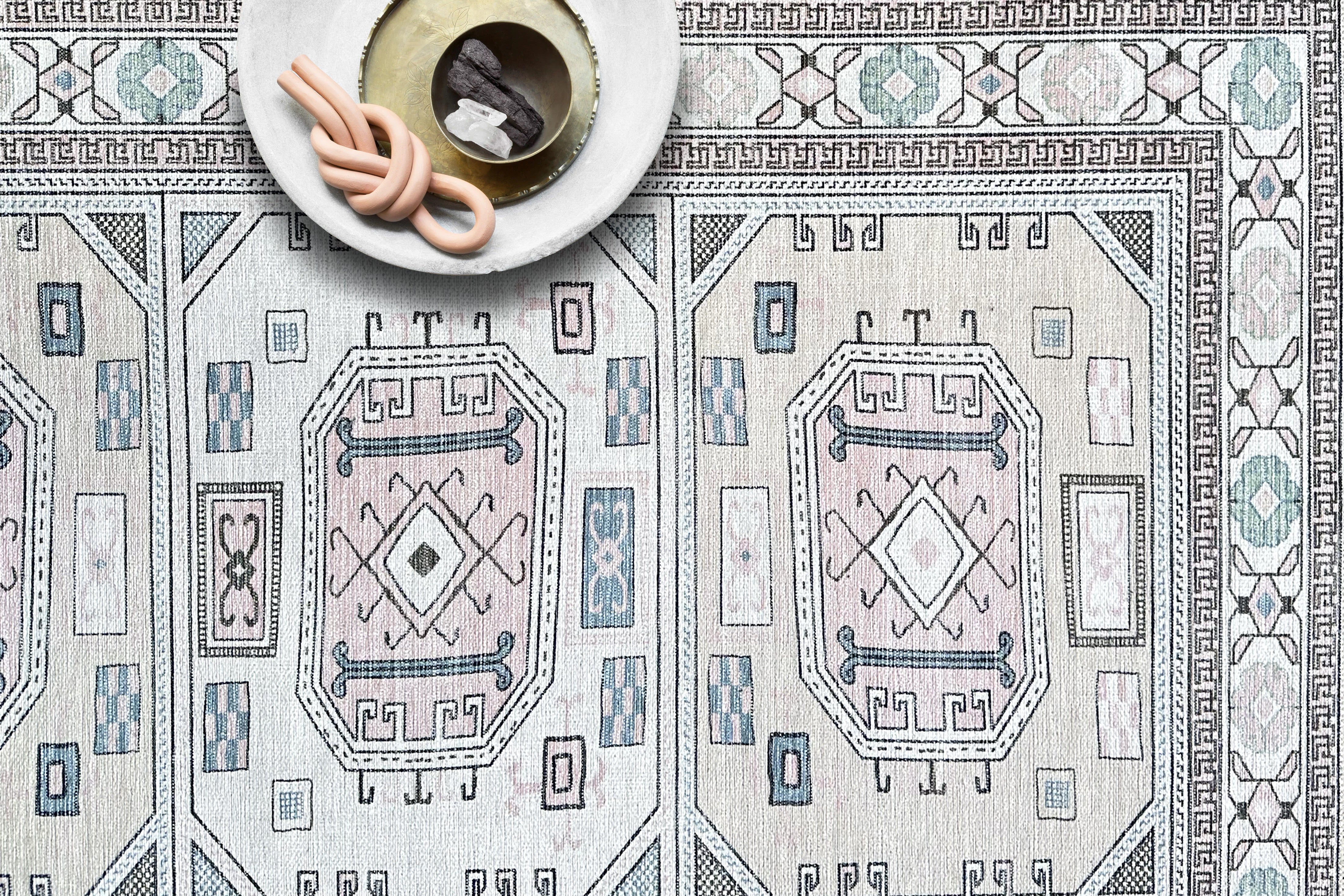 Hazel Brown Cream Modern Turkish Rug