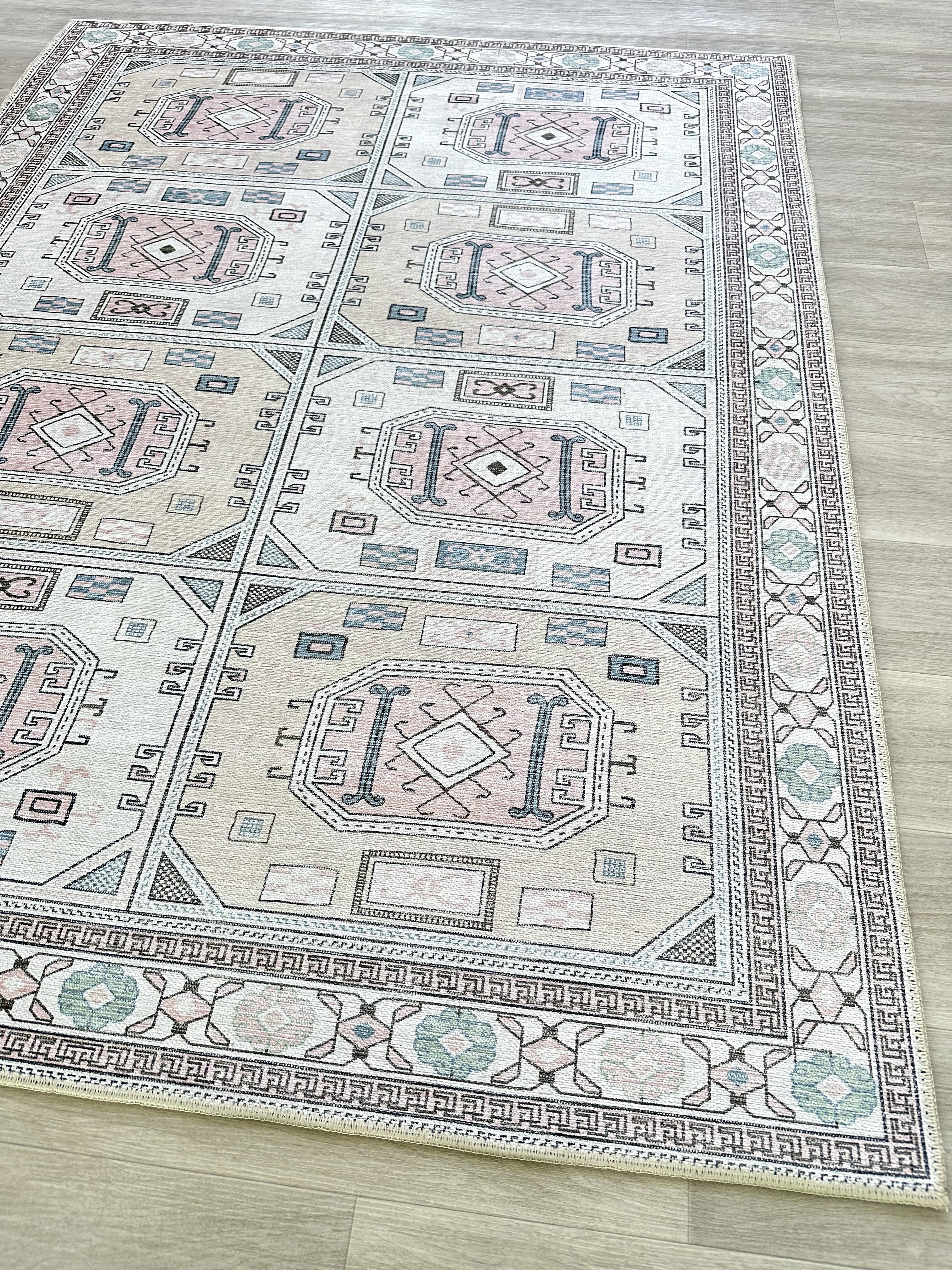 Hazel Brown Cream Modern Turkish Rug