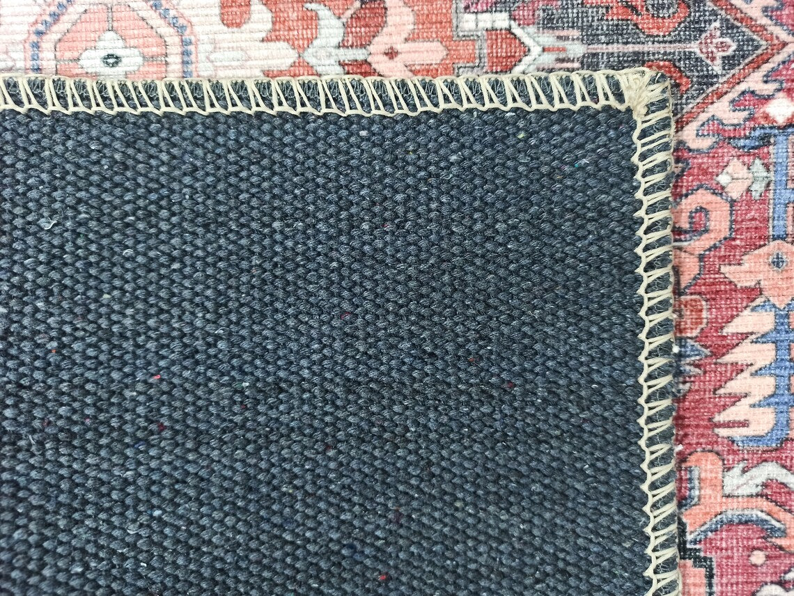 Hiba Rug Oriental Hot Pink Red Medallion Rug