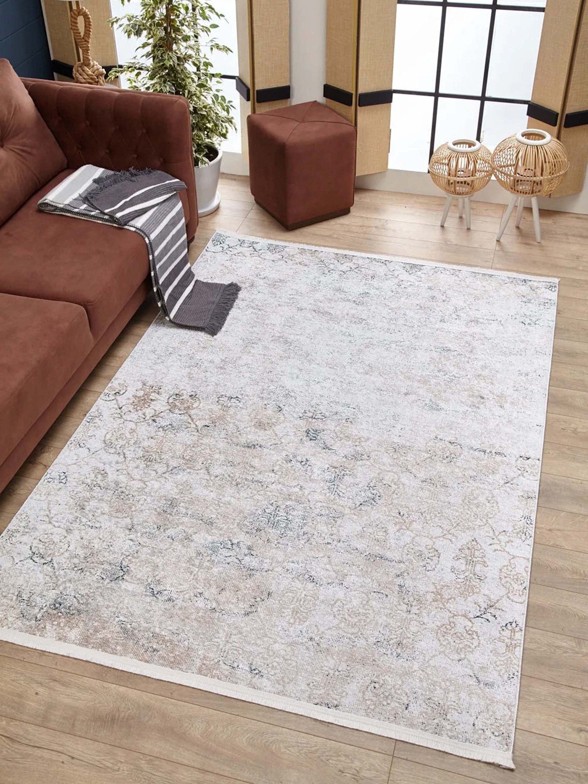 Hilay Turkish Modern Faded Beige Rug