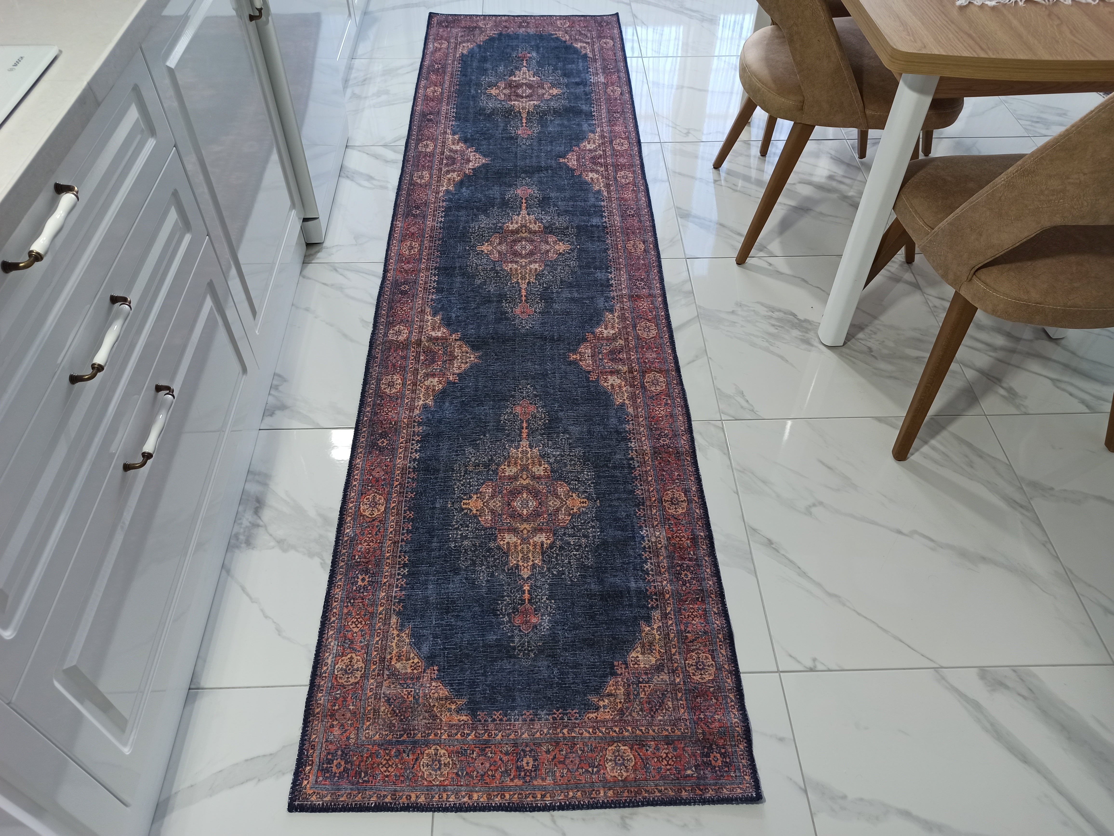 Nargan Rug Persian Navy Blue Red Rug