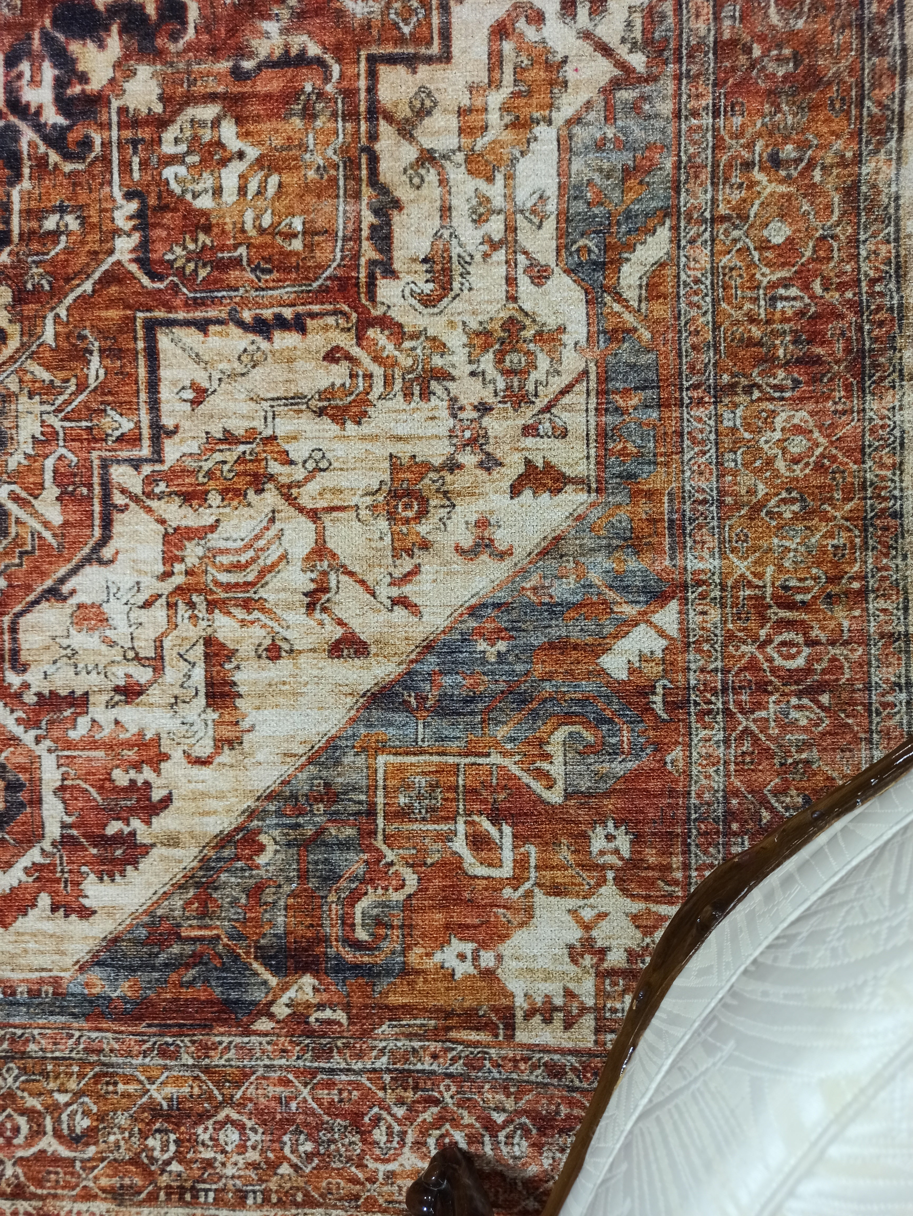 Eylul Turkish Vintage Medallion Style Beige Orange Rug