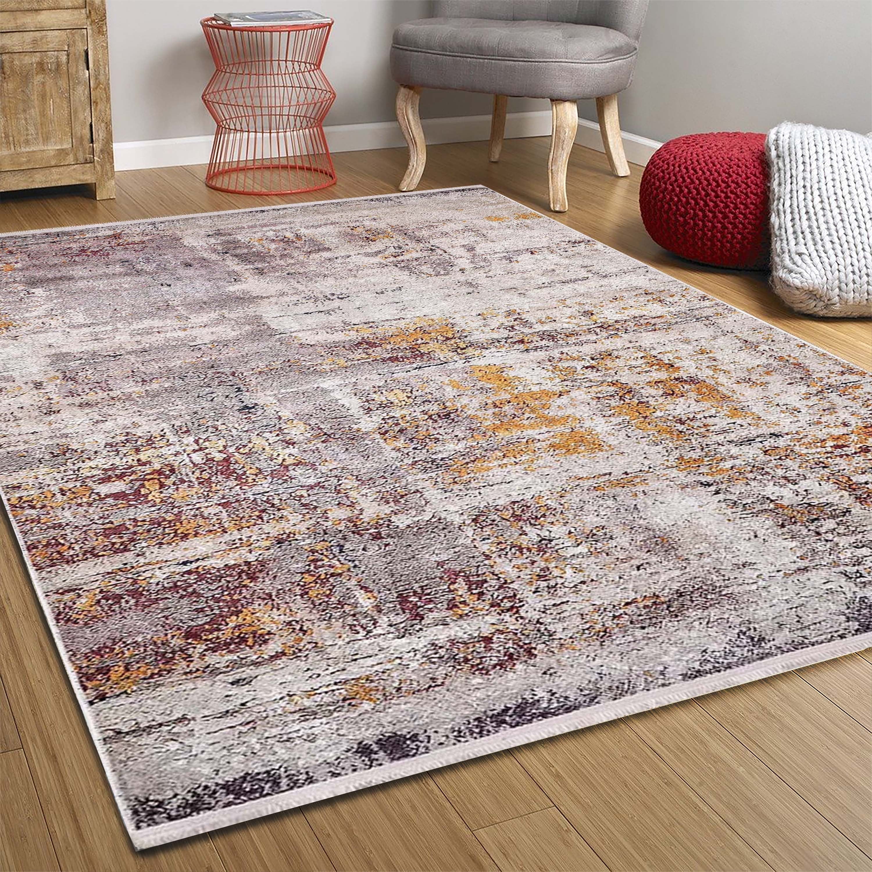 Iva Abstract Ivory Beige Gold Brown Rug