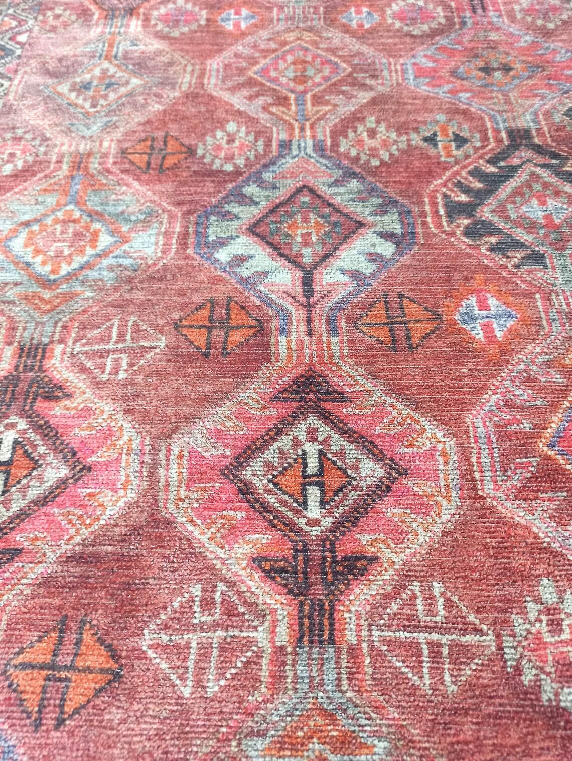 Kaki Rug Turkish Vintage Terracotta Red Orange Pink Rug