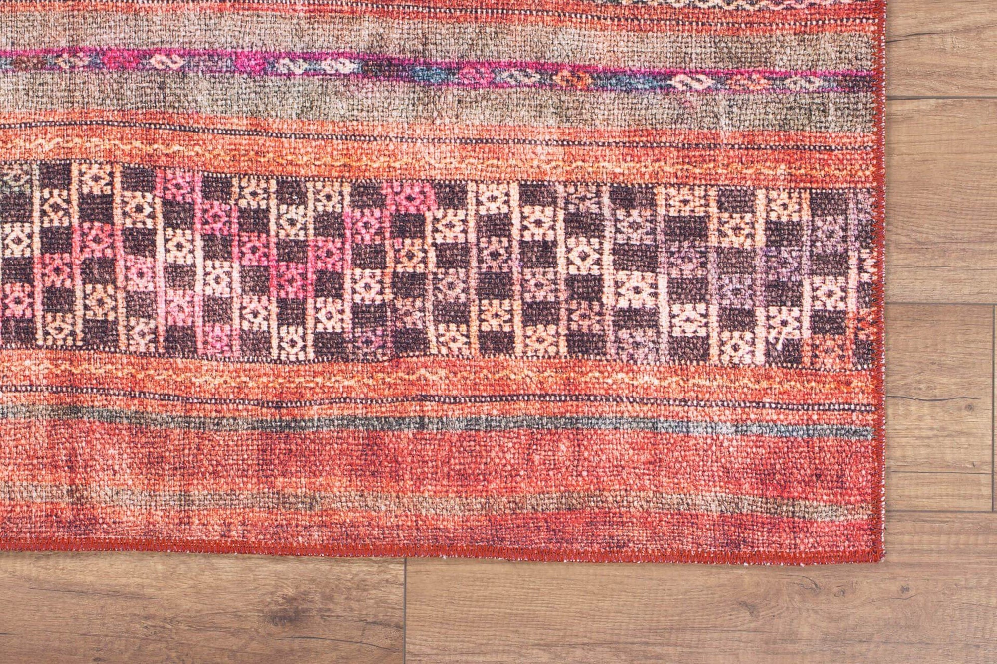 Kala Turkish Red Orange Rug