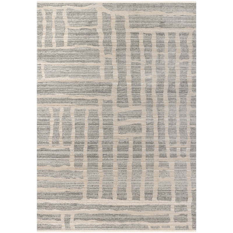 Ophelia Mink & Slate Grey Abstract Brushstroke Rug