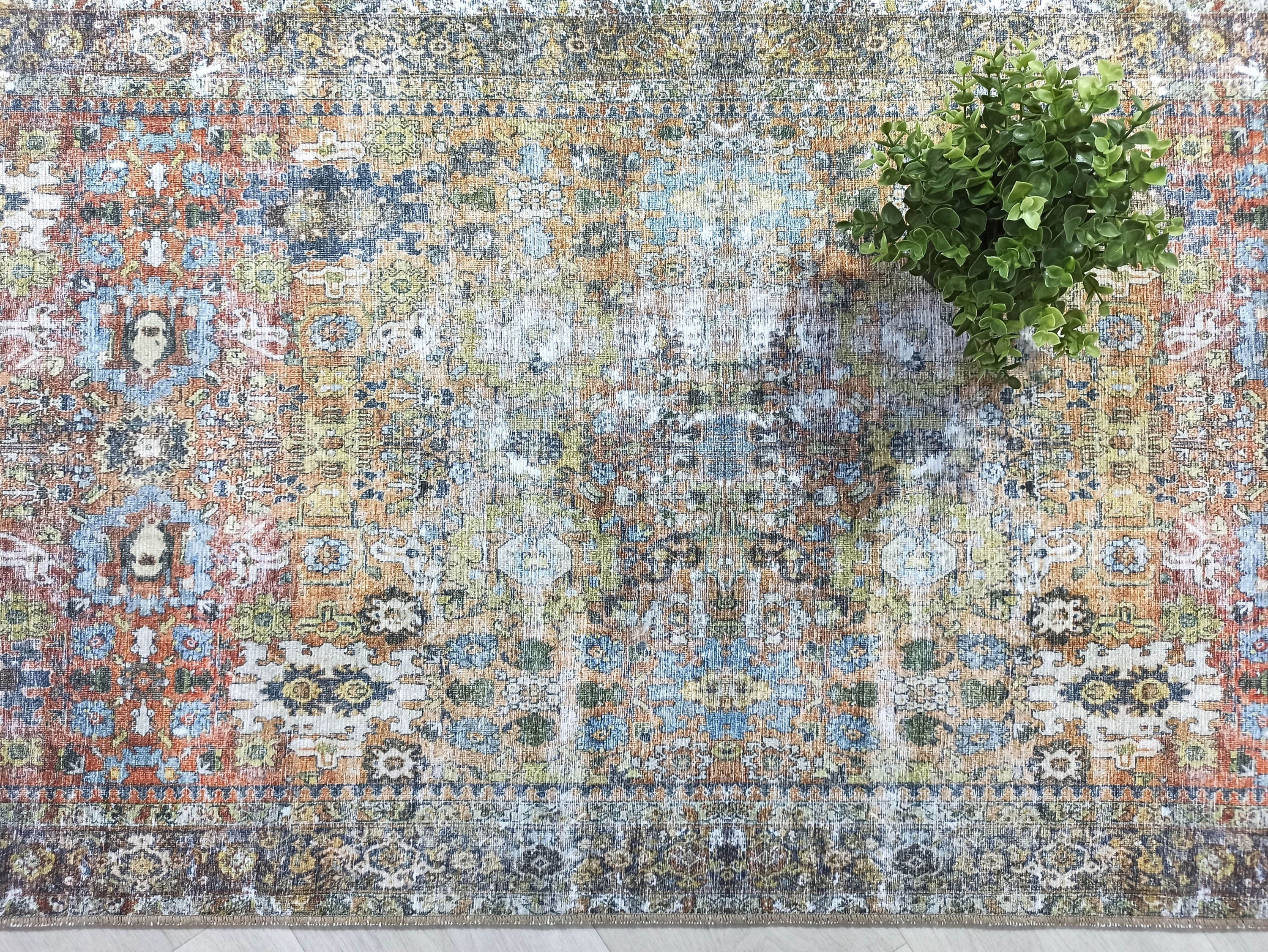 Karmila Rug Oushak Earth Tones Olive Turkish Rug