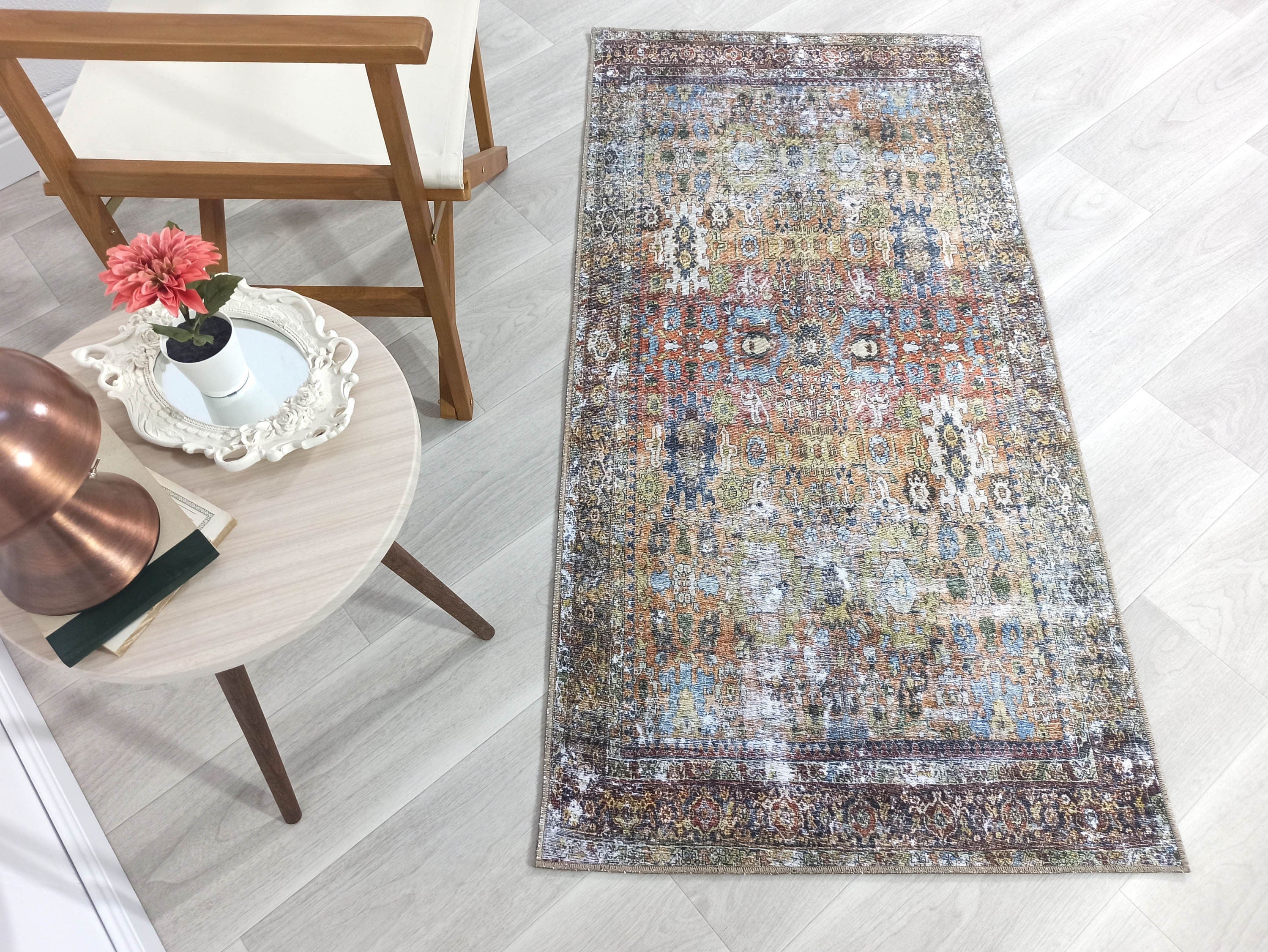 Karmila Rug Oushak Earth Tones Olive Turkish Rug