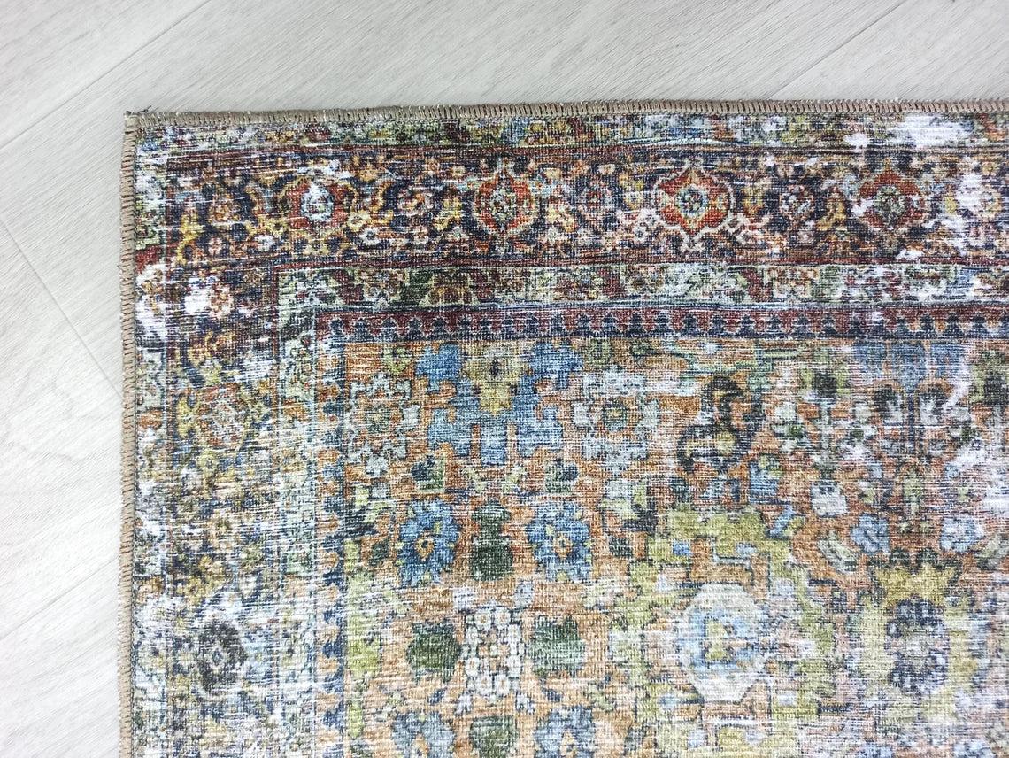 Karmila Rug Oushak Earth Tones Olive Turkish Rug