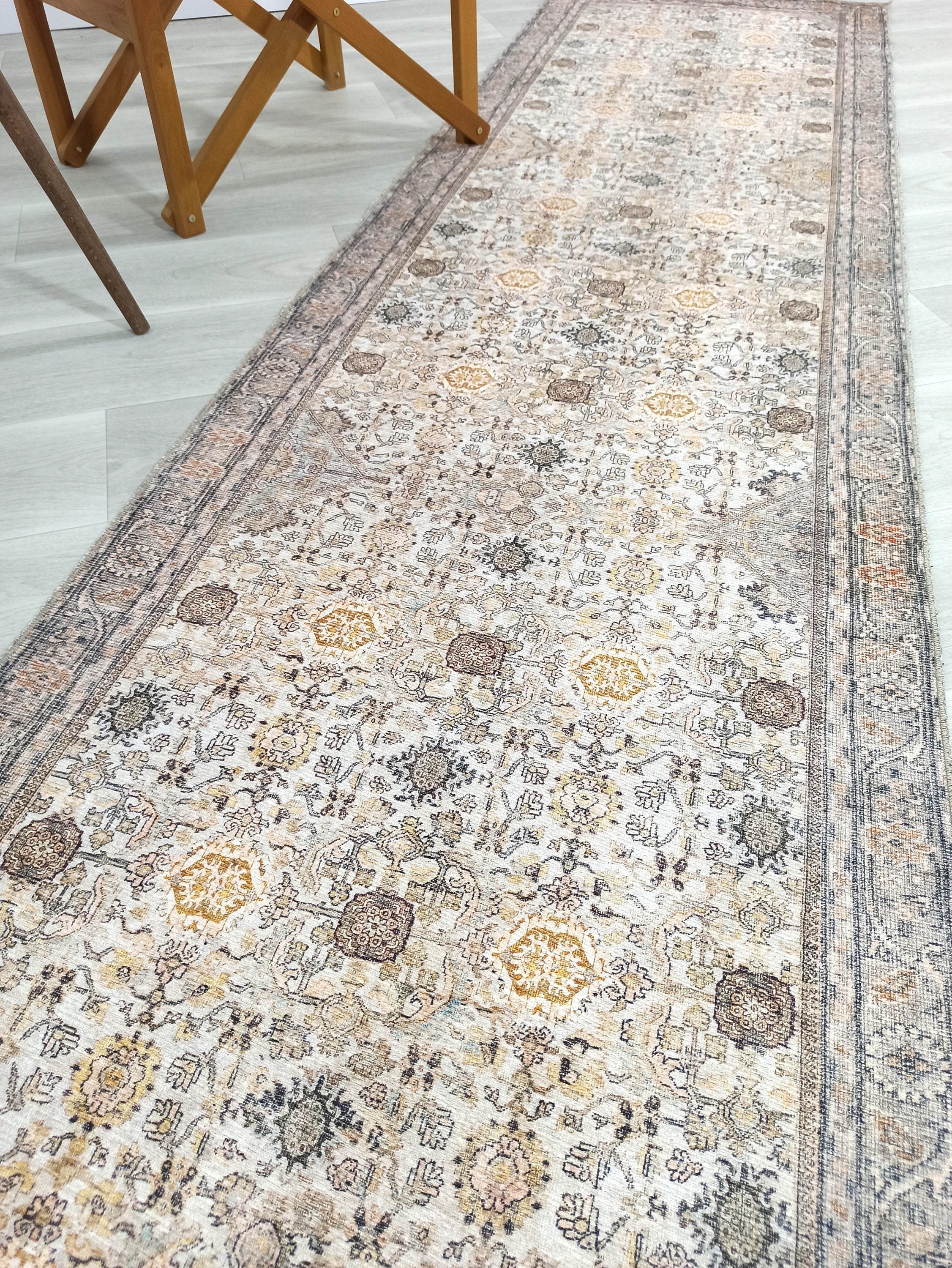 Karta Rug Turkish Vintage Beige Brown Floral Rug