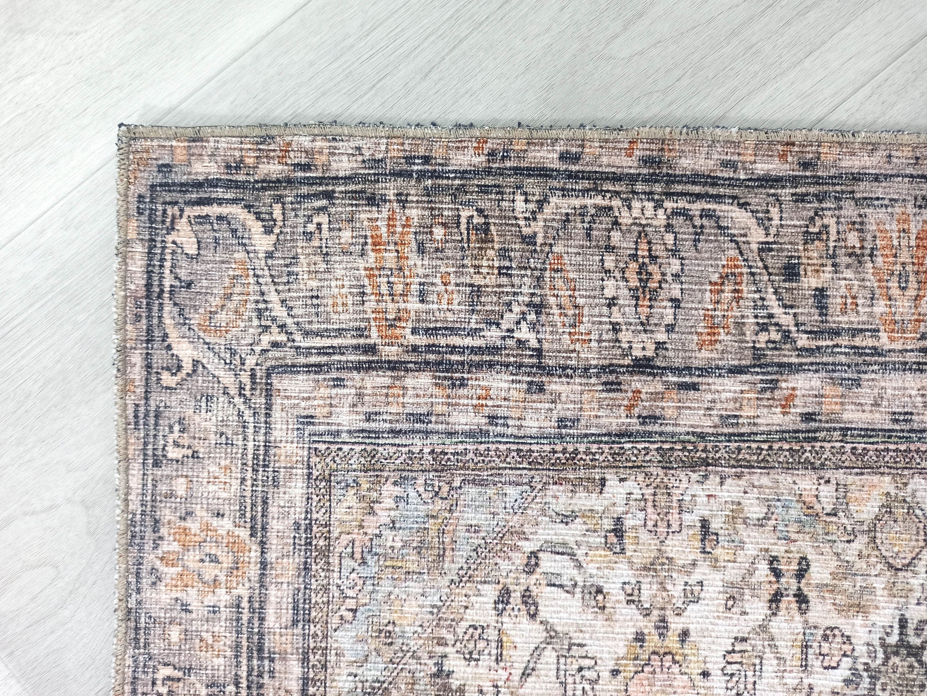 Karta Rug Turkish Vintage Beige Brown Floral Rug